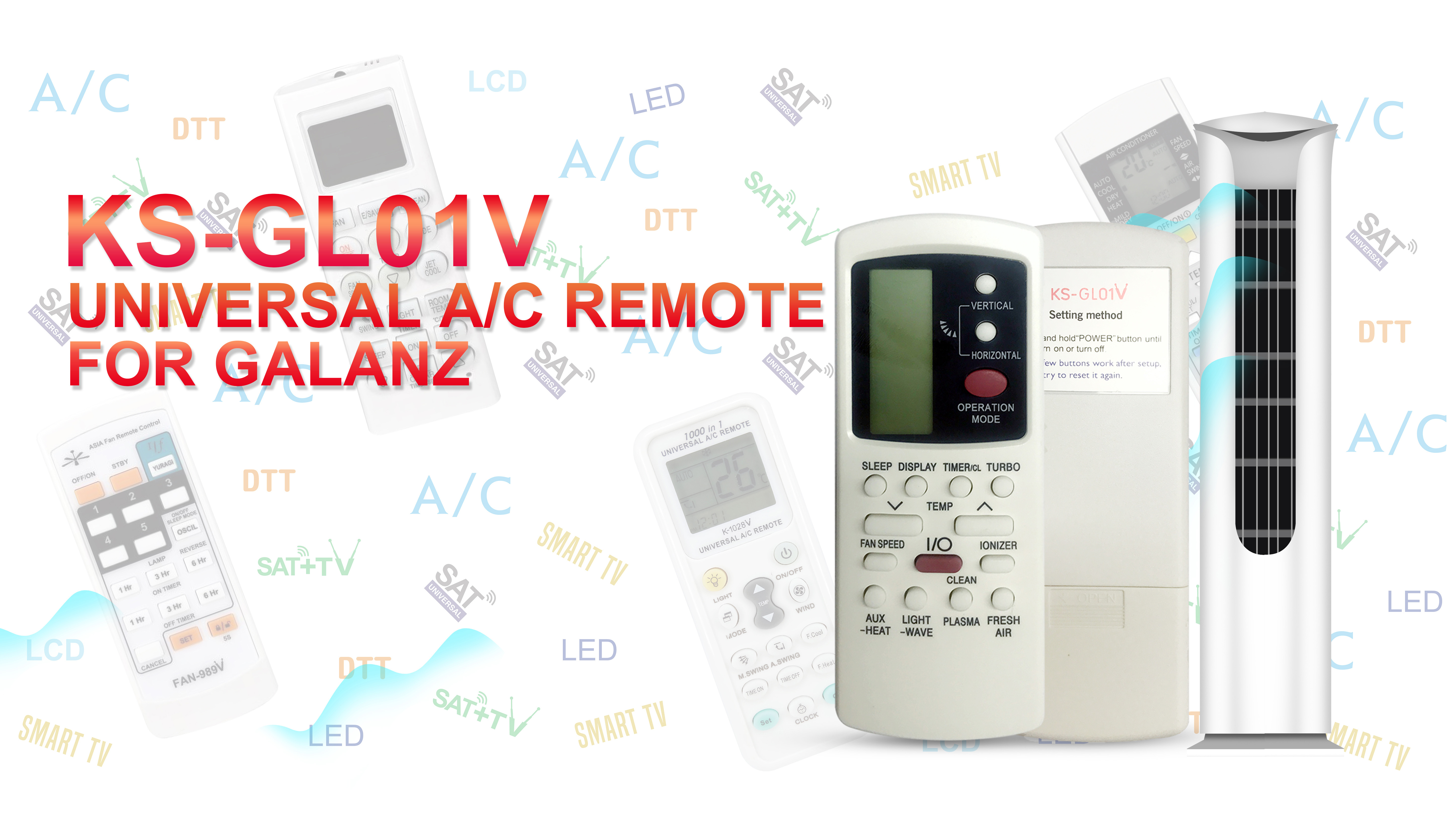 Video Cover of Universal Air Conditioner Replacement Remote for Galanz KS-GL01V - SYSTO
