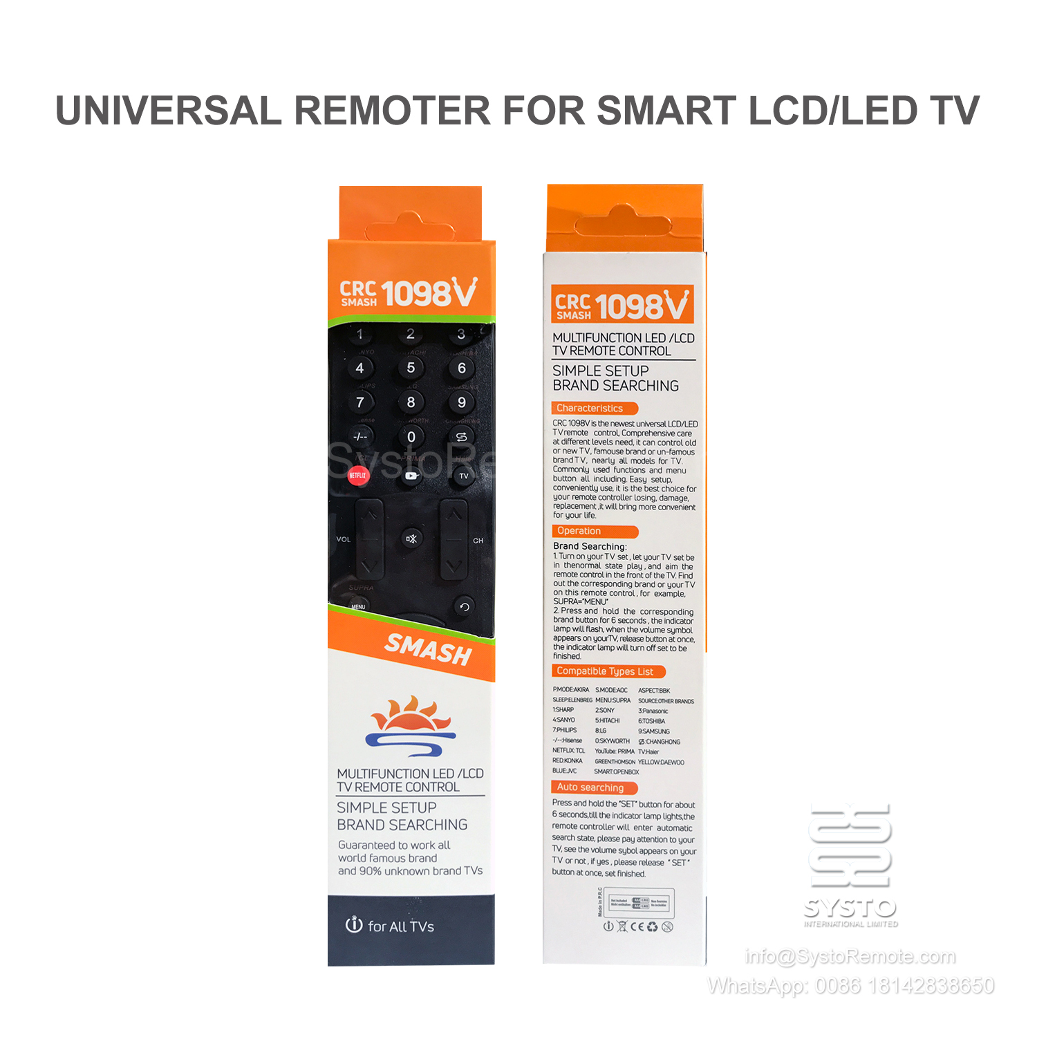 Posts of Universal TV Remote Control CRC1098V pic4 - SYSTO