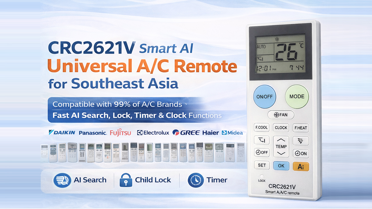 CRC2621V AI Universal Air Conditioner Remote for Southeast Asia - SYSTO