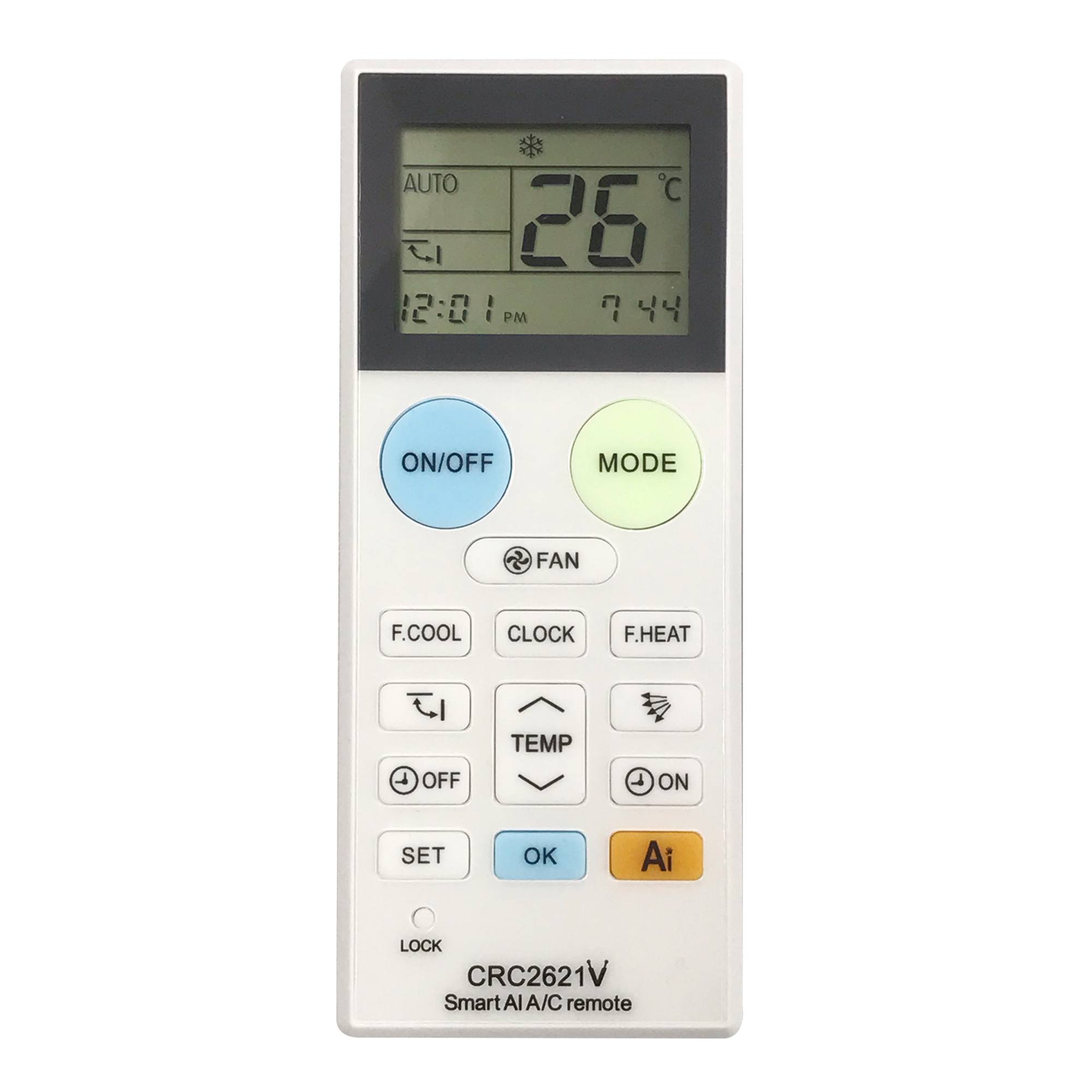 CRC2621V Universal Air Conditioner Replacement Remote for Local and Non-Brand in South-Asia Market - SYSTO