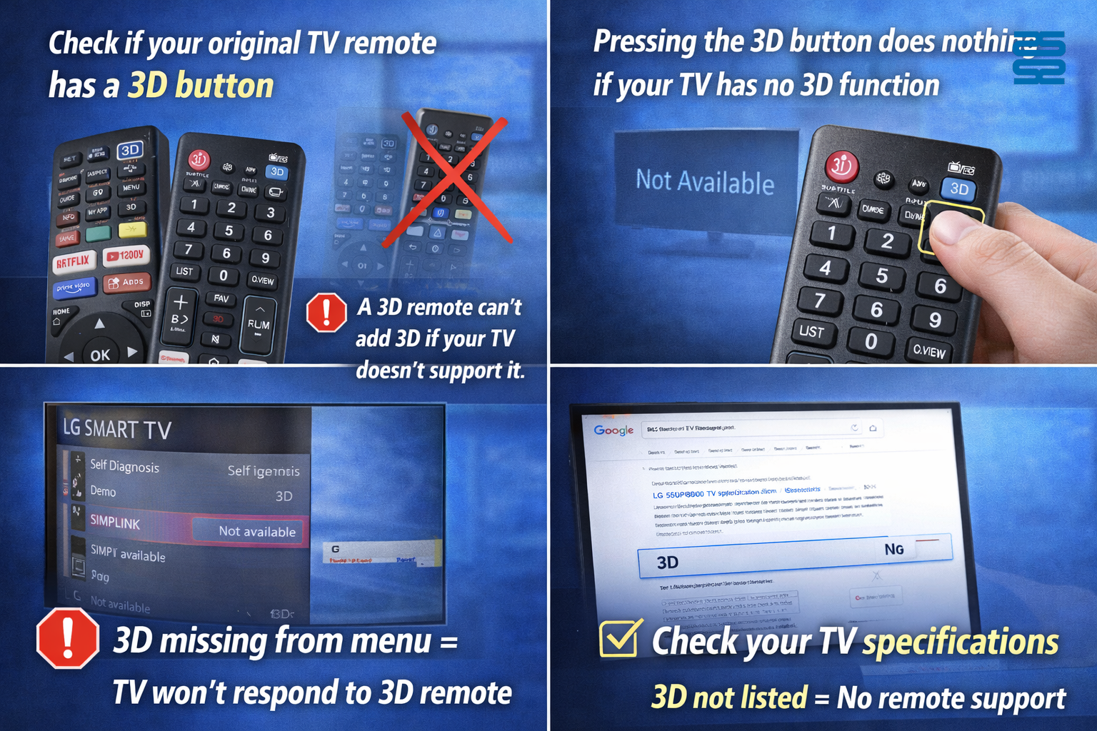 كيفية التحقق مما إذا كان جهاز التلفزيون الخاص بك يدعم تقنية العرض ثلاثي الأبعاد أم لا كيفية التحقق مما إذا كان جهاز التلفزيون الخاص بك يدعم تقنية العرض ثلاثي الأبعاد أم لا