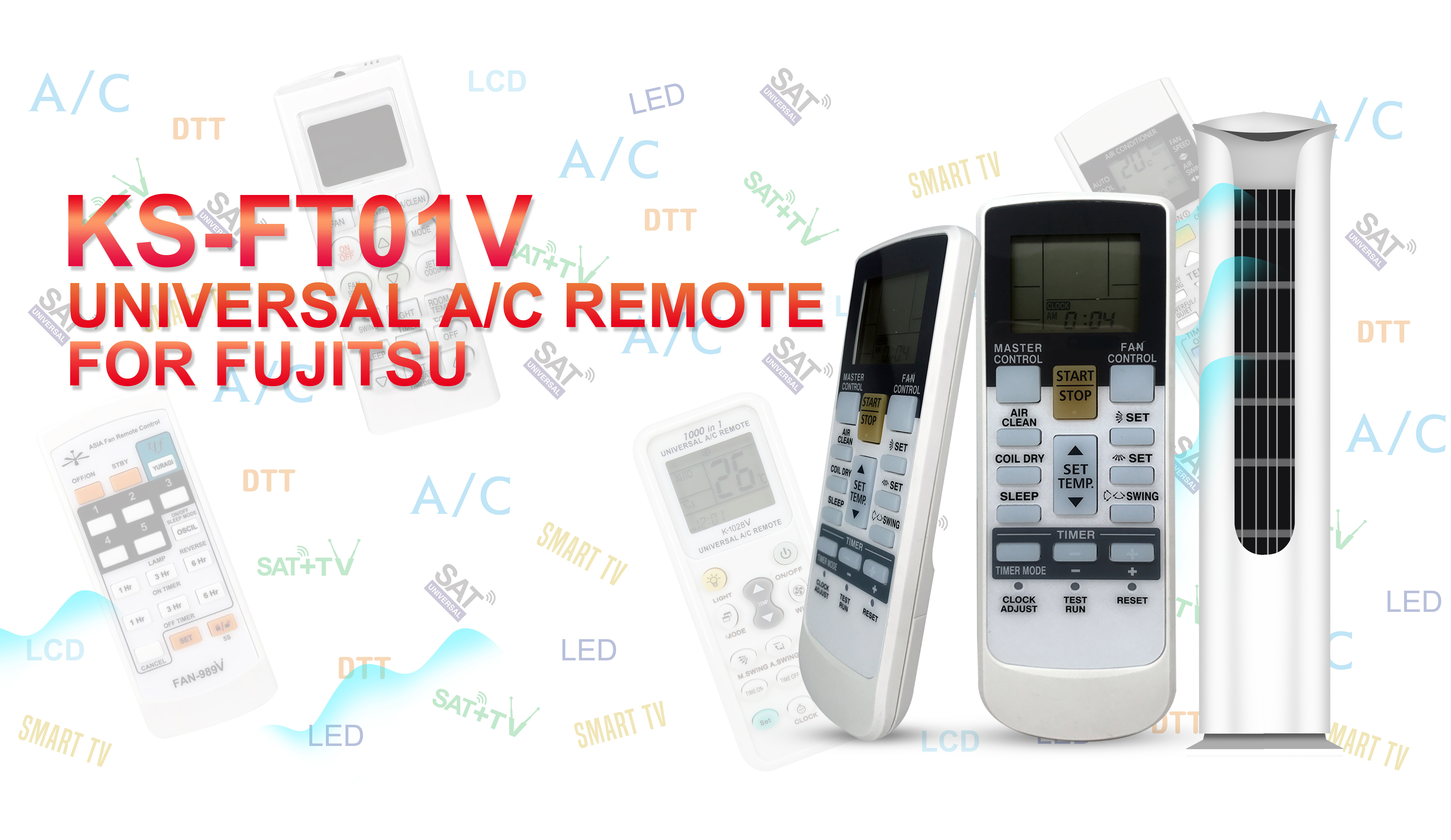 Video Cover of Universal Air Conditioner Replacement Remote for Fujitsu KS-FT01V - SYSTO