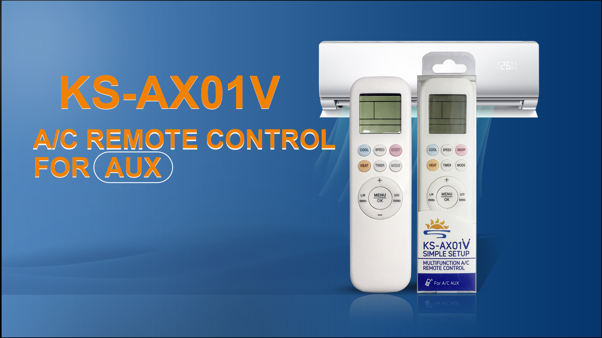 Video Cover of Universal Air Conditioner Replacement Remote for AUX KS-AX01V - SYSTO