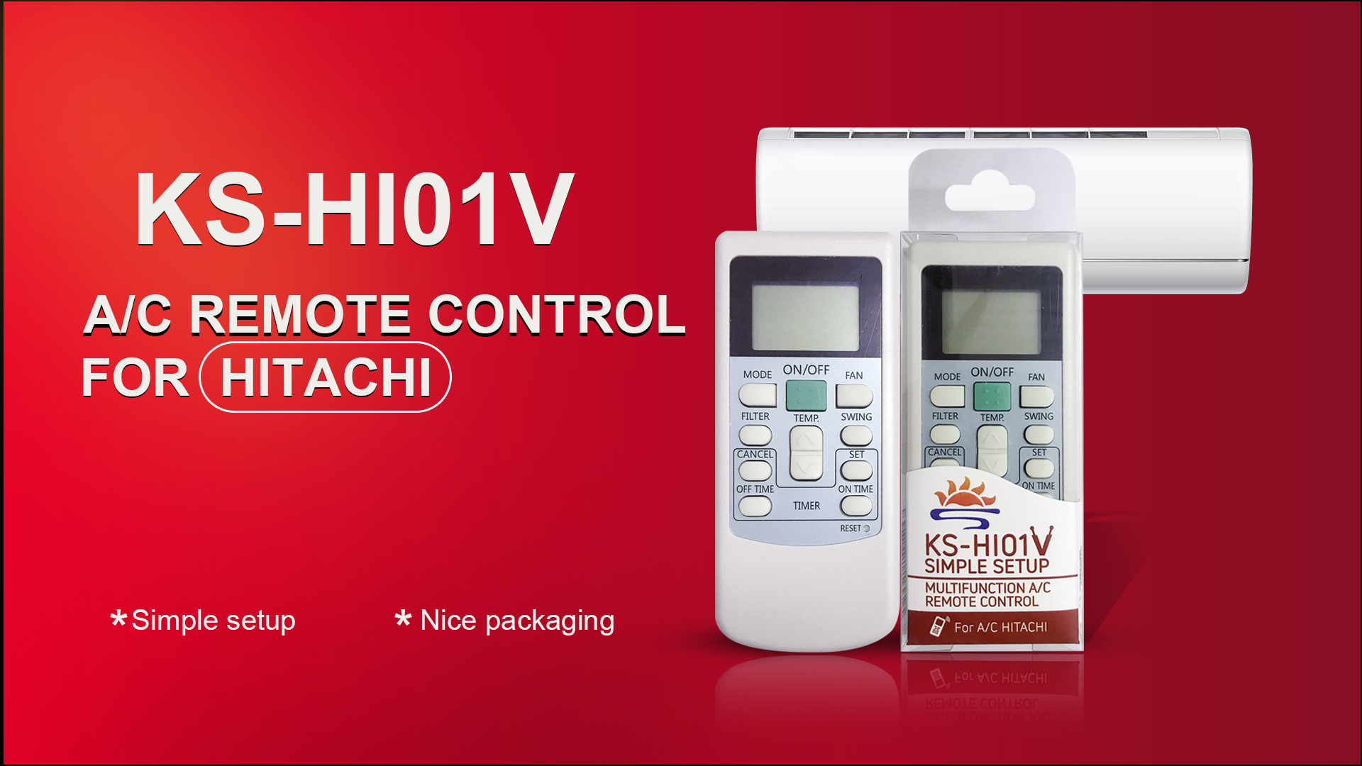 Video Cover of Universal Air Conditioner Replacement Remote for Hitachi KS-HI01V - SYSTO