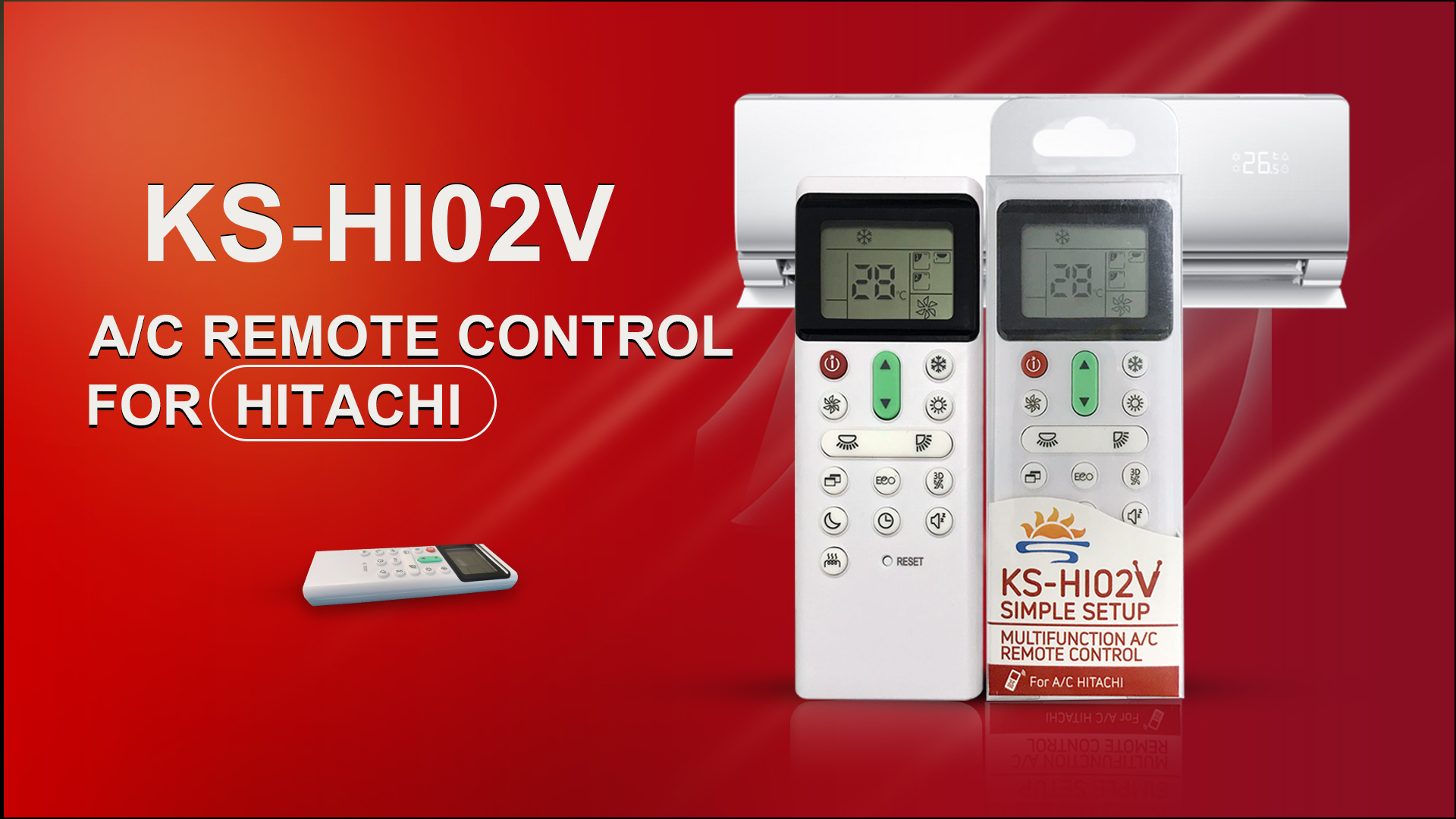 Video Cover of Universal Air Conditioner Replacement Remote for Hitachi KS-HI02V - SYSTO