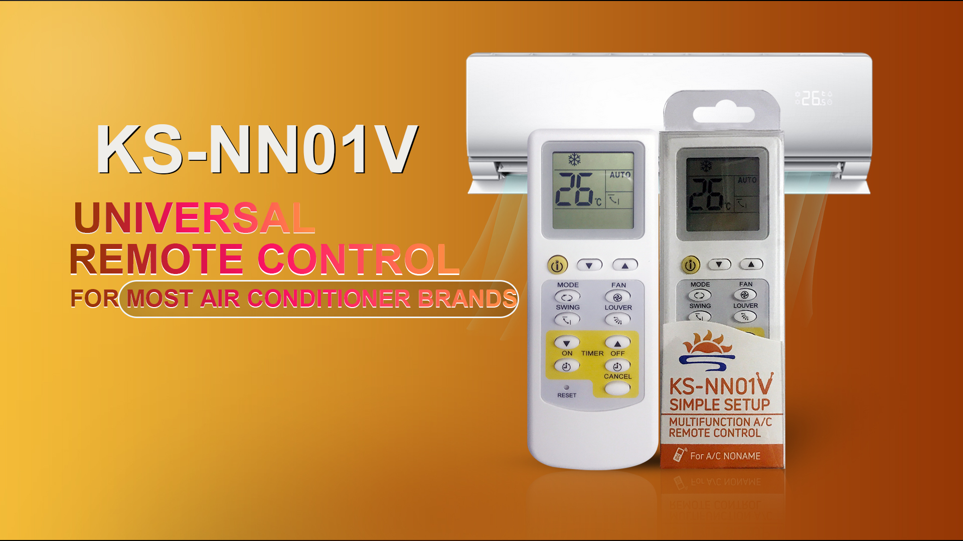 Video Cover of  Universal Air Conditioner Replacement Remote for Local and Non-Brand KS-NN01V in Thailand Market - SYSTO