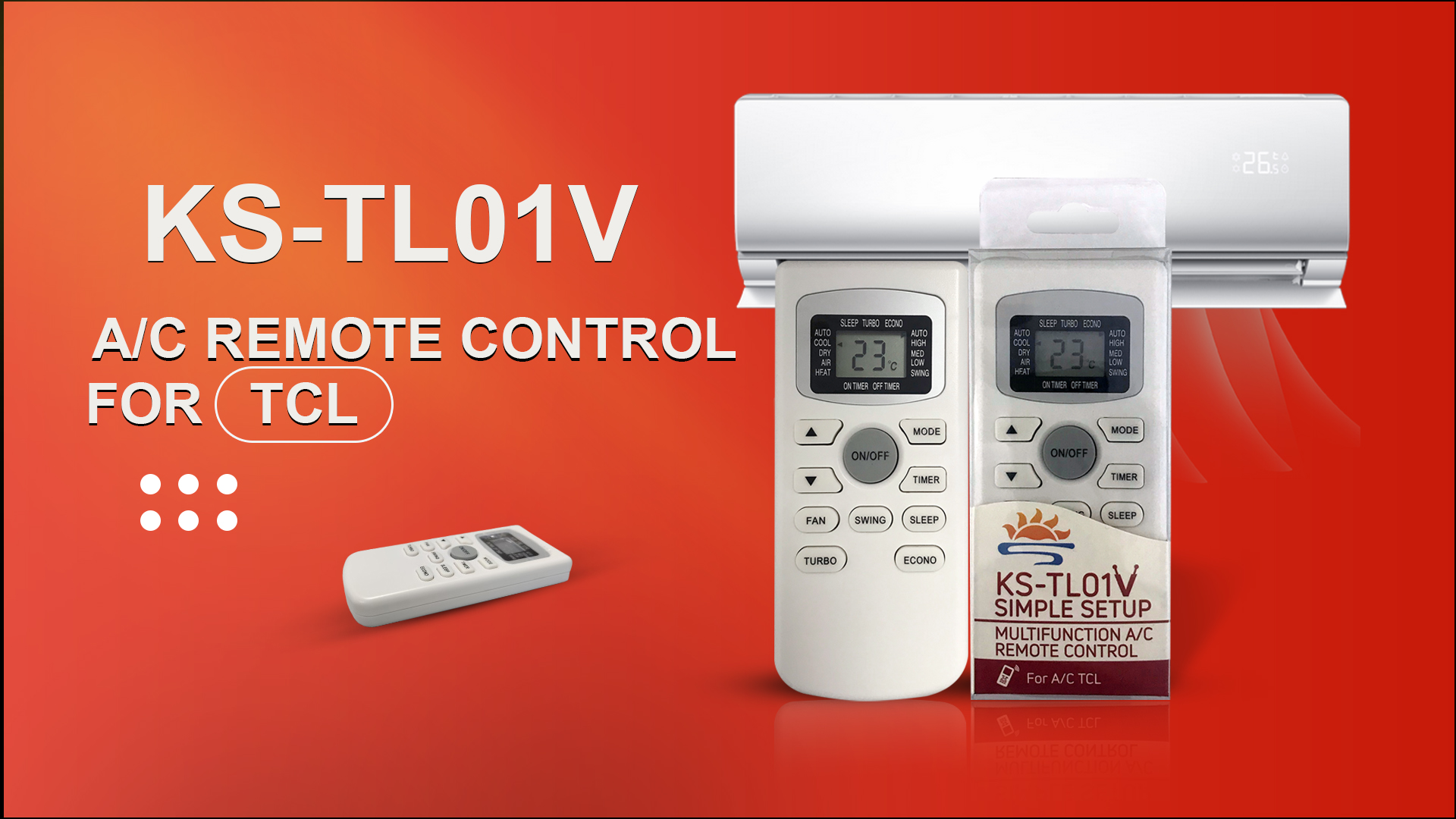 Video Cover of Universal Air Conditioner Replacement Remote for TCL KS-TL01V - SYSTO