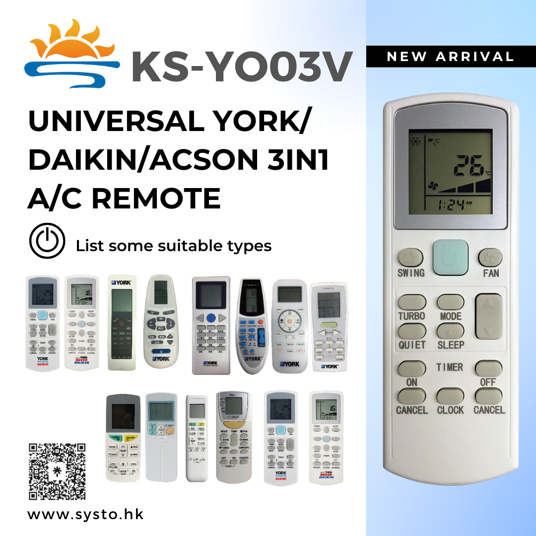 Posts of Universal Air Conditioner Replacement Remote for Acson York Daikin KS-YO03V - SYSTO
