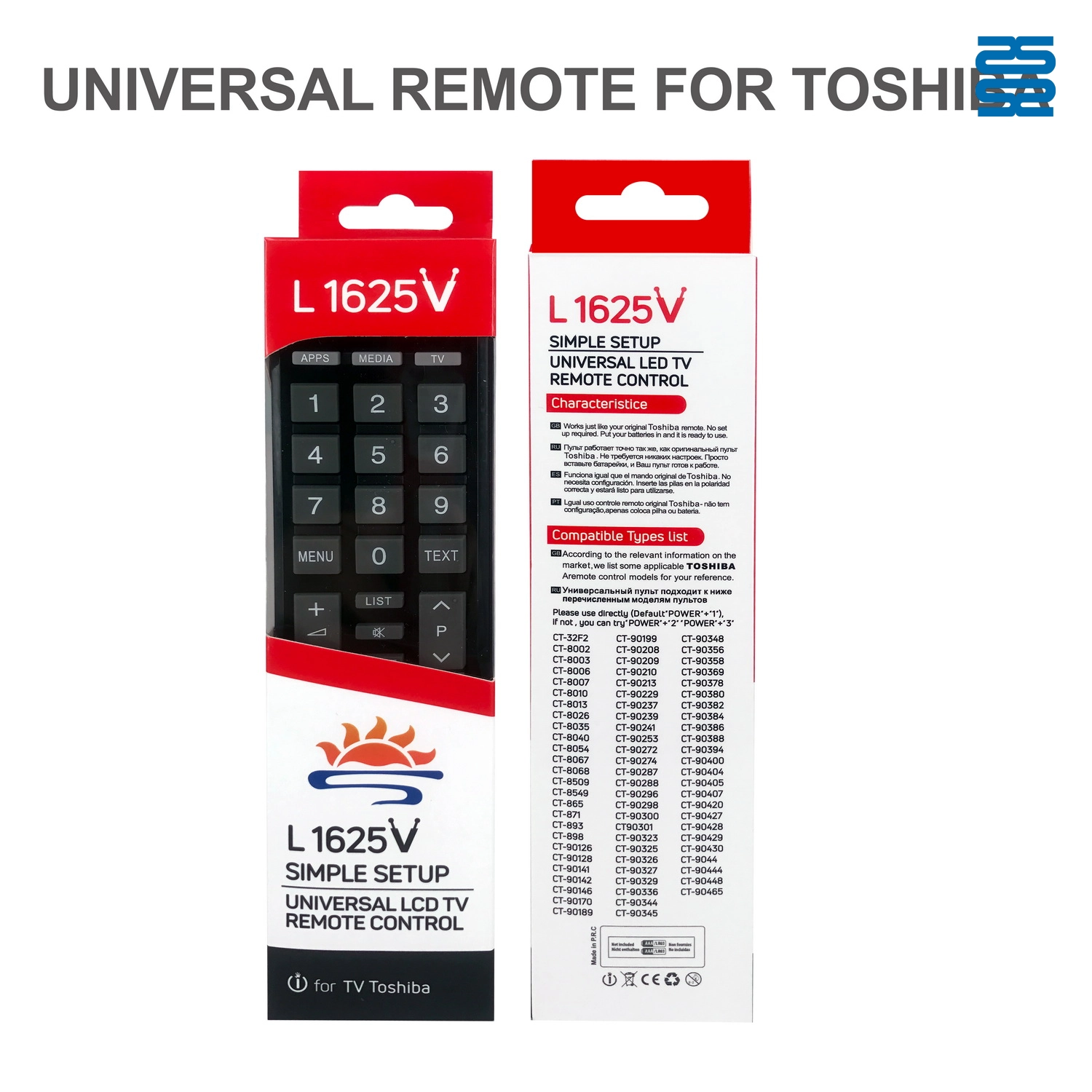 Toshiba Universal TV Infrared Remote Control L1625V Pic3 - SYSTO Toshiba Universal TV Infrared Remote Control L1625V Pic3 - SYSTO