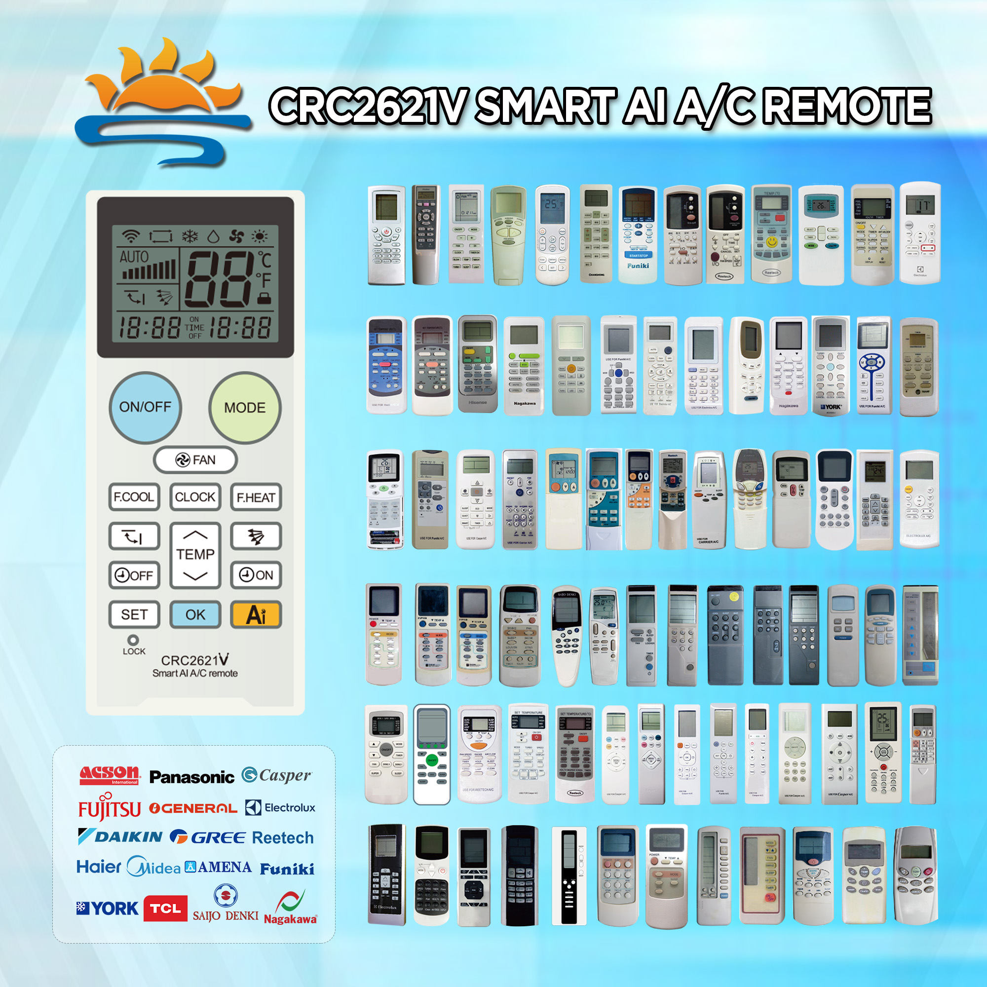 Universal Air Conditioner Remote Control | SYSTO CRC2621V