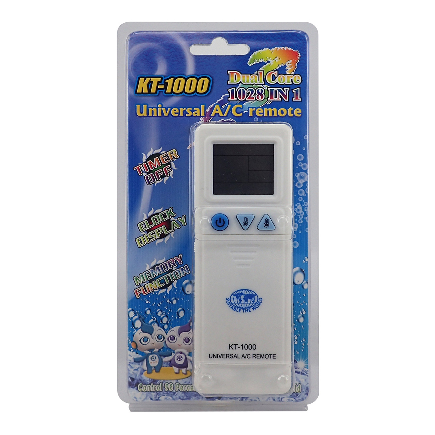The Package of 1028 code in 1 KT-1000 Universal Air Conditioner Replacement Remote for Local and Non-Brand - SYSTO