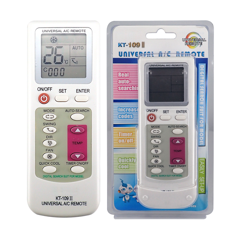 The Package of KT-109II Universal Air Conditioner Replacement Remote for Local and Non-Brand - SYSTO