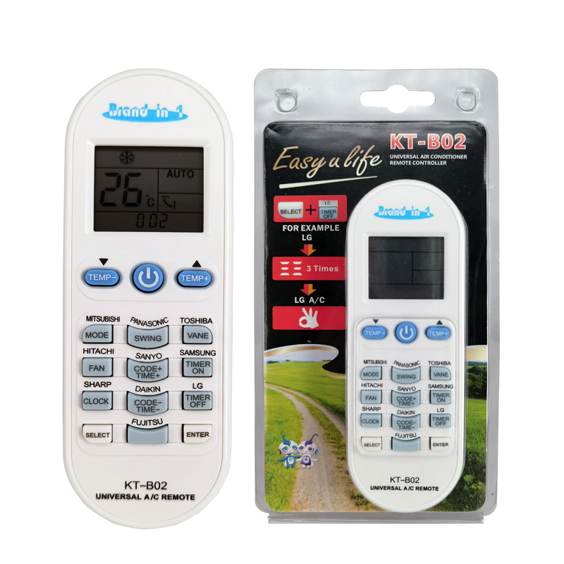 The Package of KT-B02 Qunda Universal Air Conditioner Replacement Remote for Local and Non-Brand - SYSTO