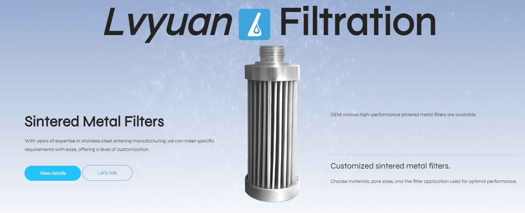 Lvyuan sintered metal filters manufacturer