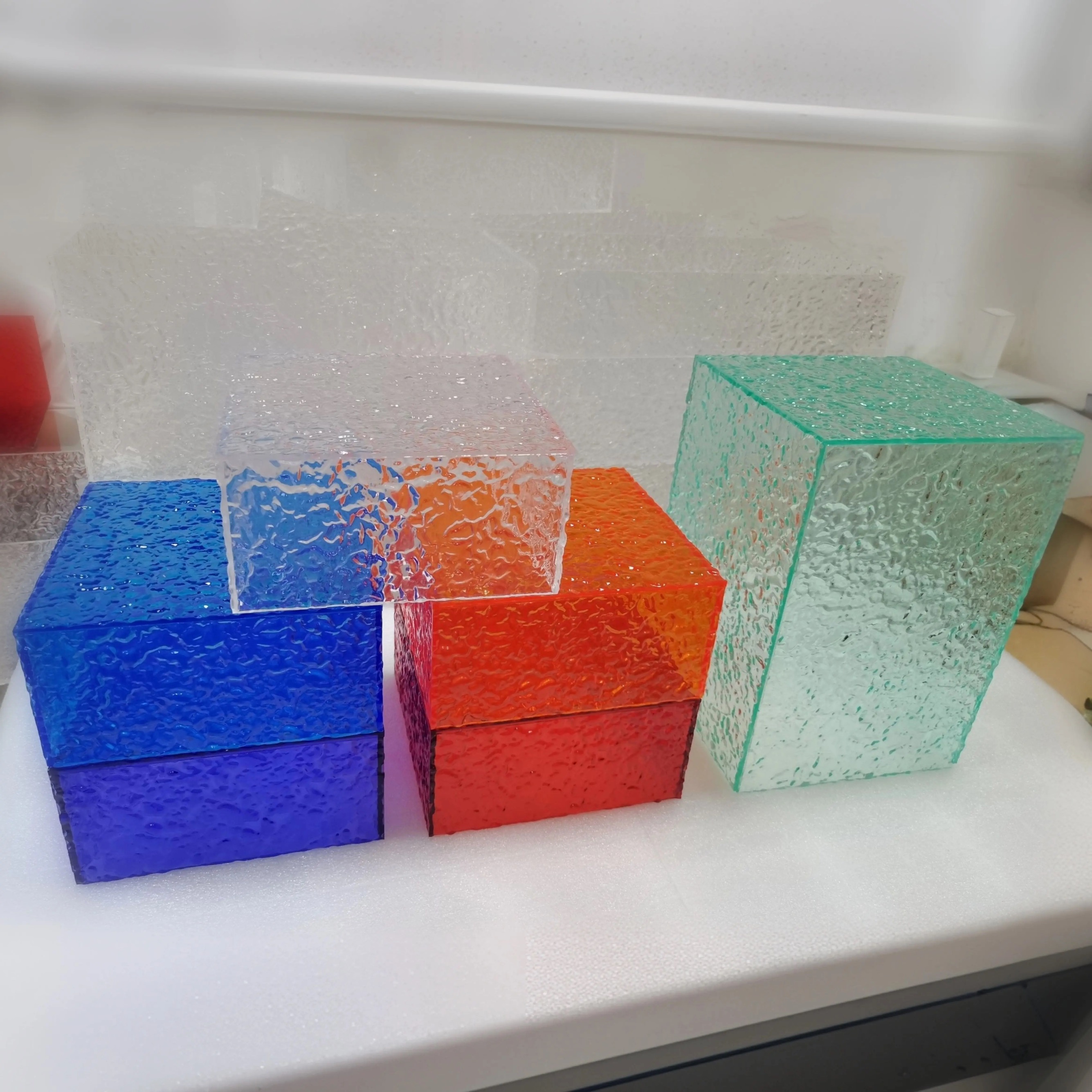 colorful acrylic boxes