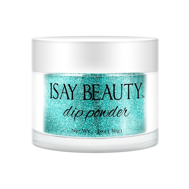 lake green glitter dipping powder