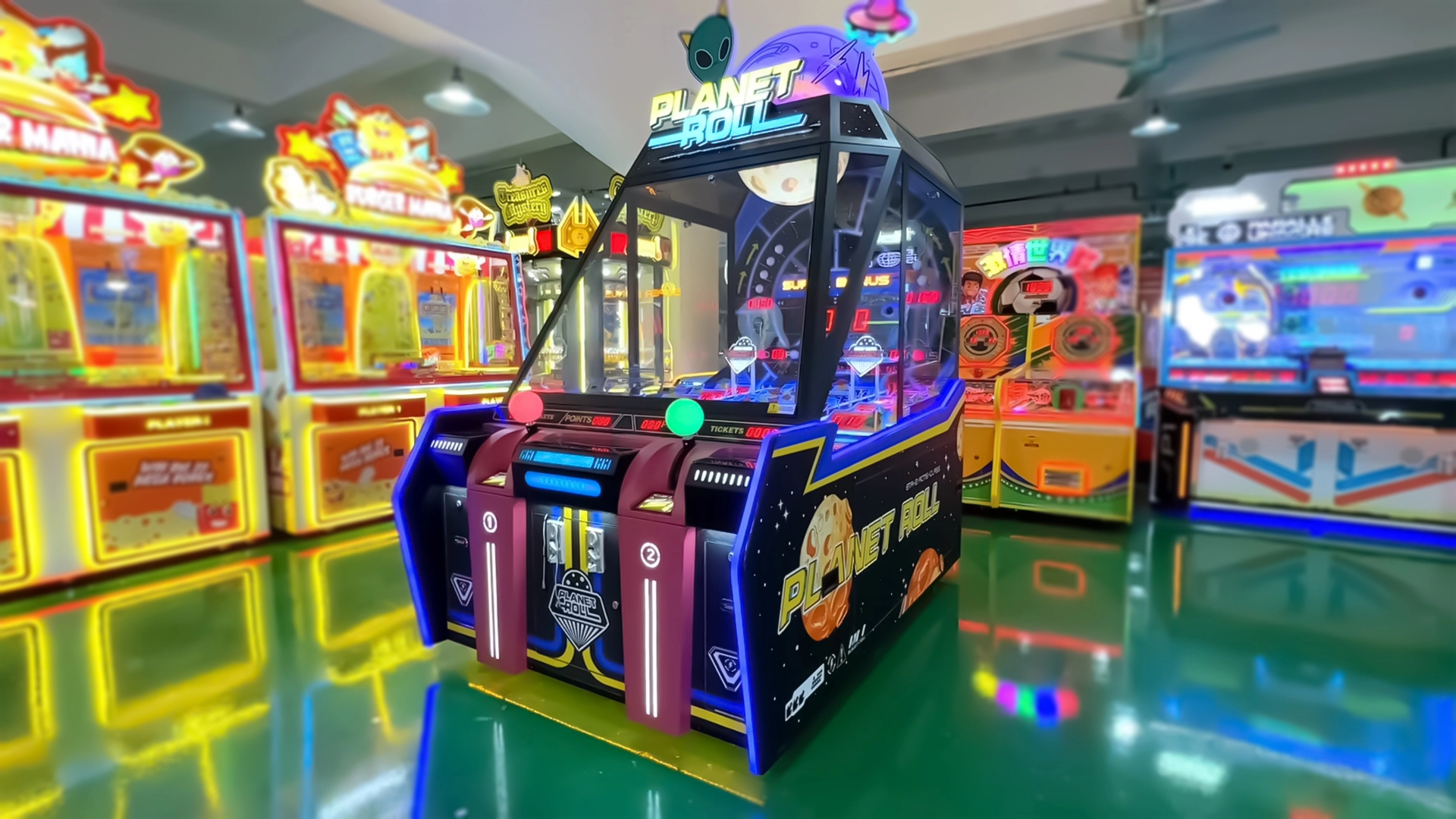 Planet Roll pinball and arcade machines