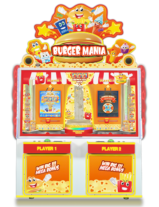 Burger Mania coin push machine