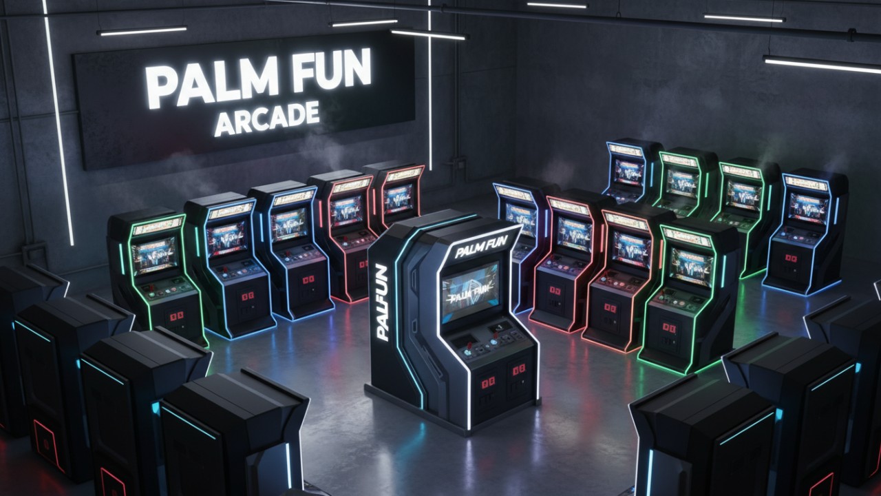 A row of reliable PALM FUN arcade machines showcasing premium build quality and high-end design.