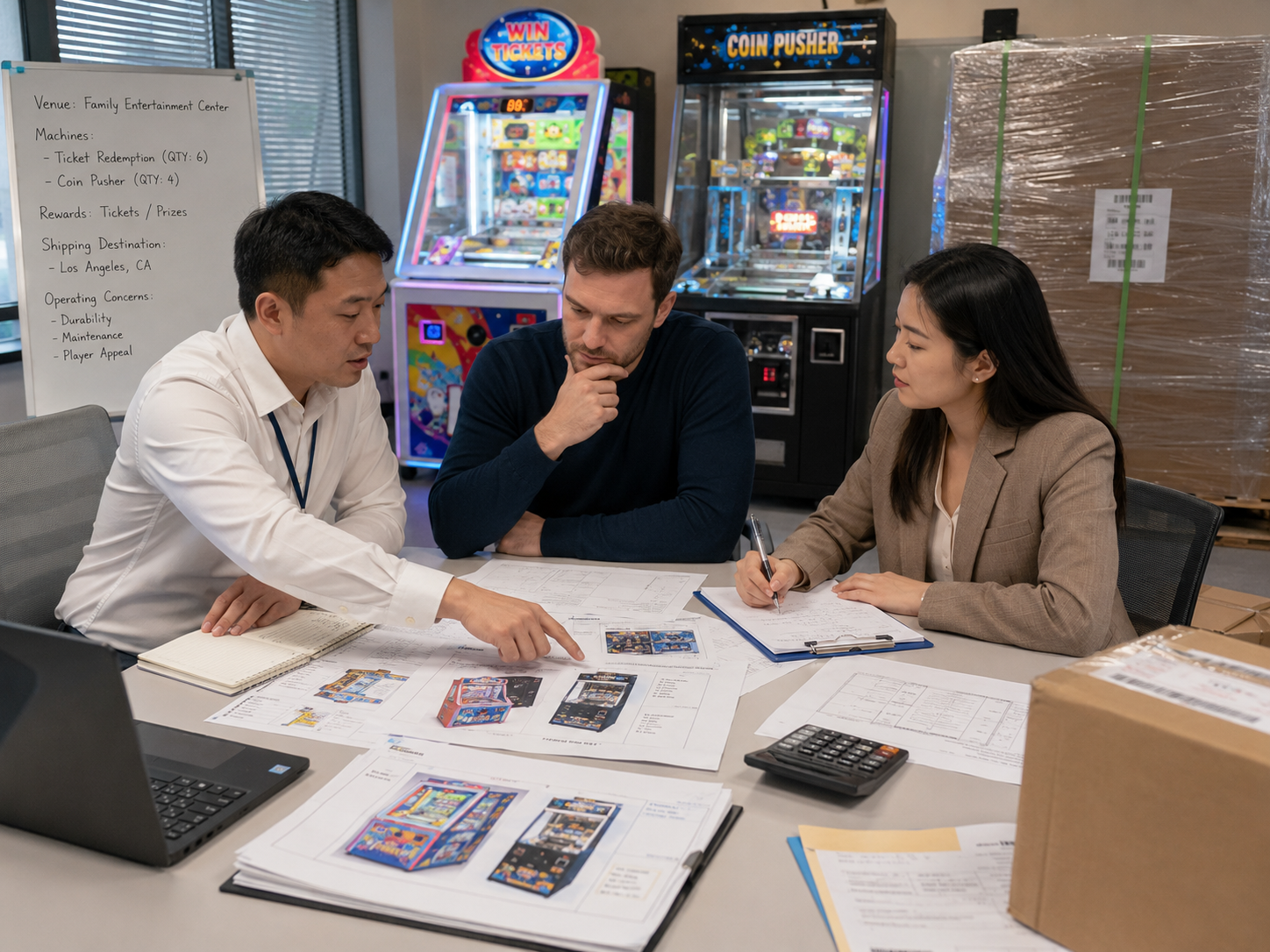 B2B buyers preparing a ticket redemption vs coin pusher machine RFQ and configuration review