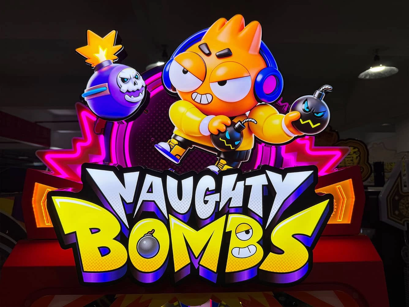 Naughty Bombs redemption arcade game machine front view