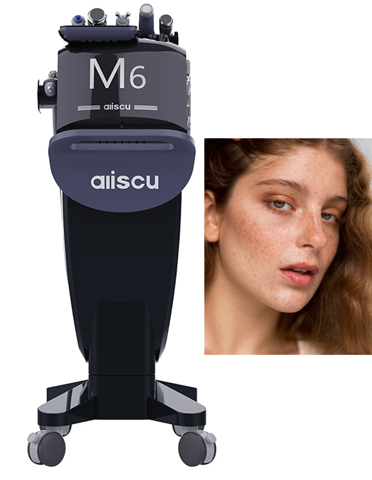 Noble M6 Obsidian Black Reskin Skin Care Microdermabrasion Aqua Peel Cleaning Hydrating Facial SPA Machine