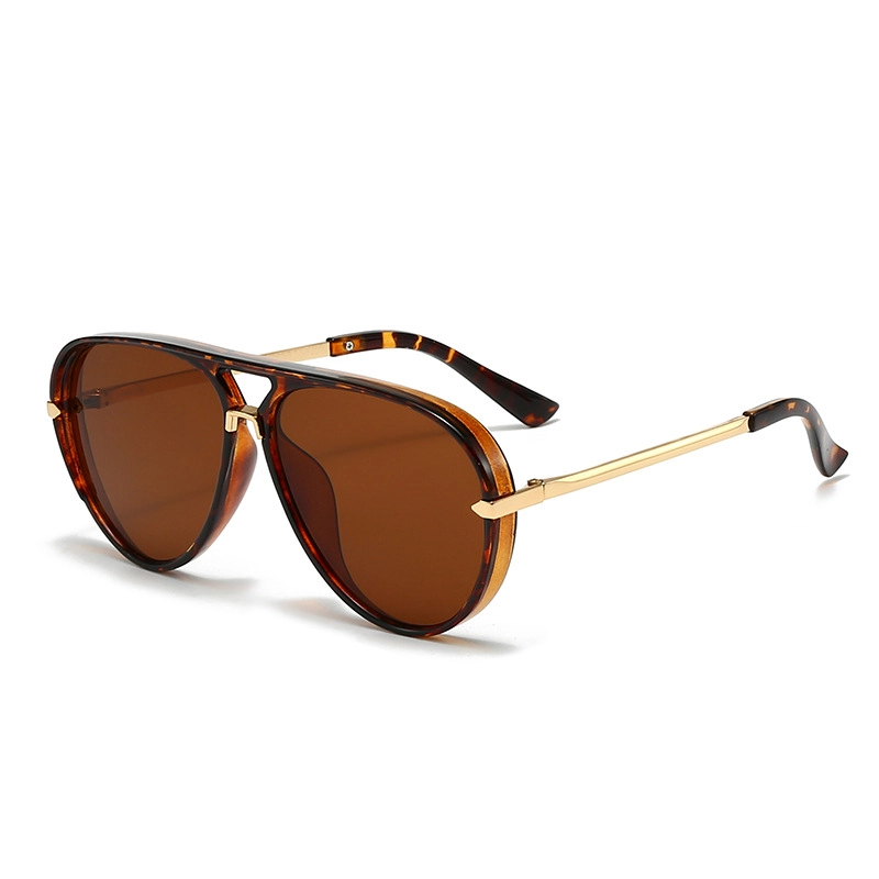 wholesale double bridge aviator sunglasses - KARUSON sku-6-C6玳瑁茶片 - KARUSON