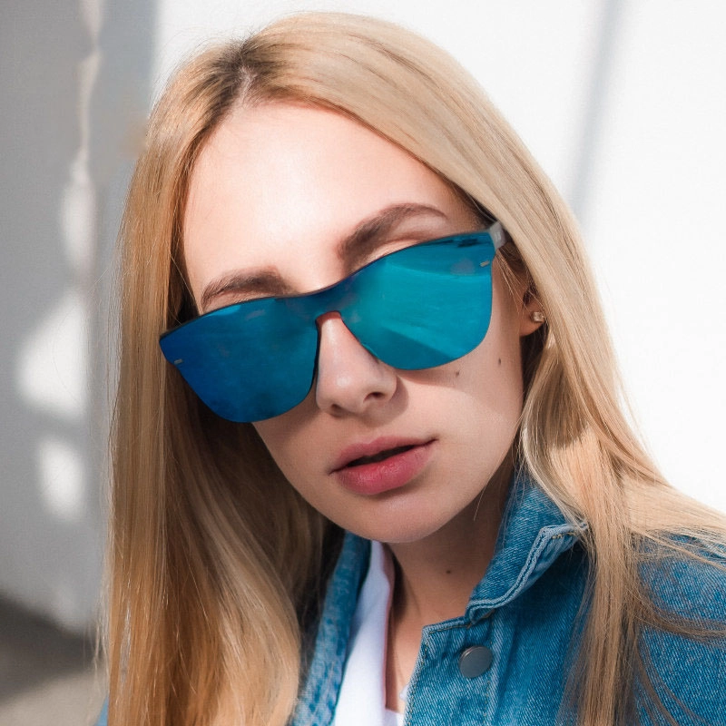 Fashion Shield Sunglasses with Mirror Lenses - KARUSON