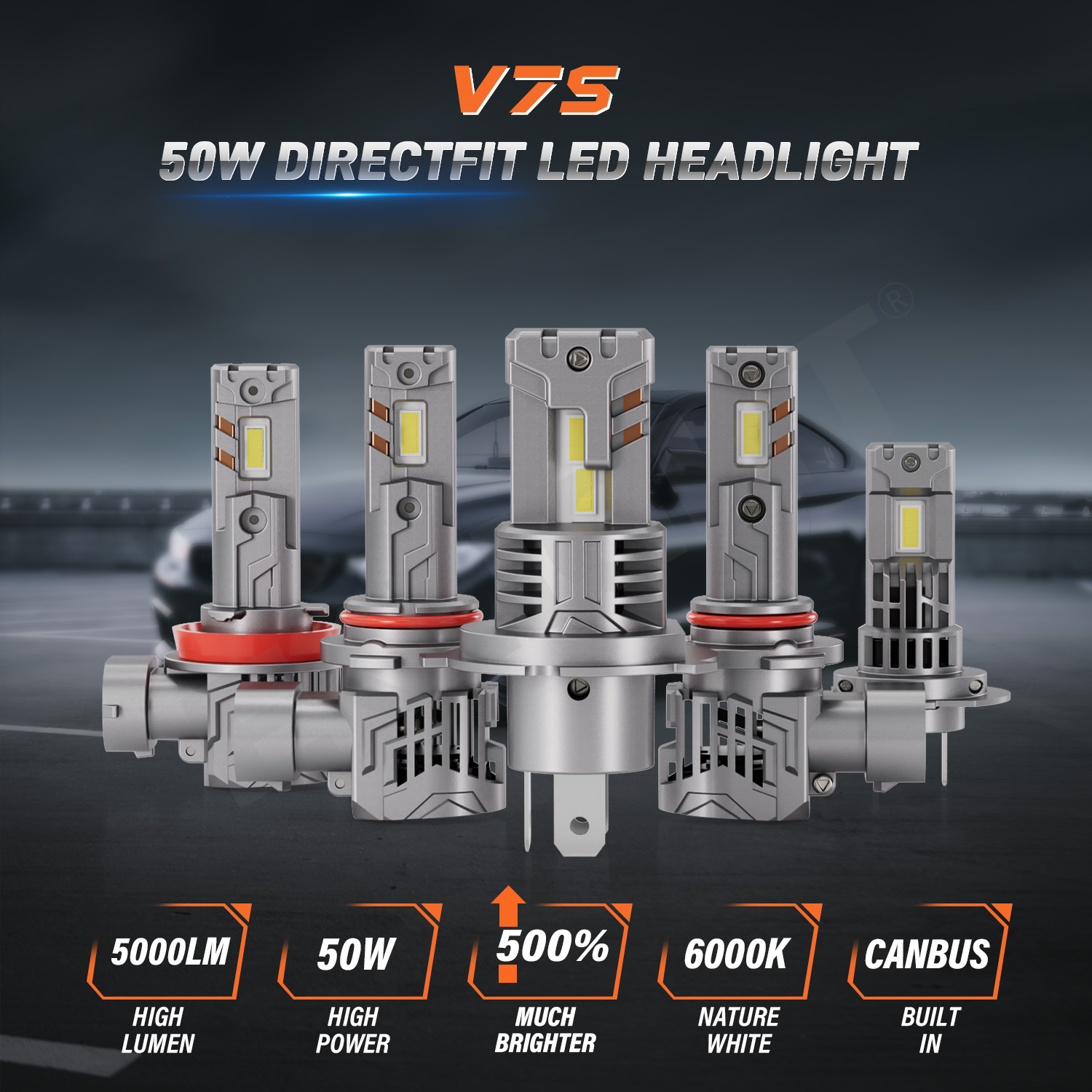 V7S Fan Canbus Led Headlight Kit 2026