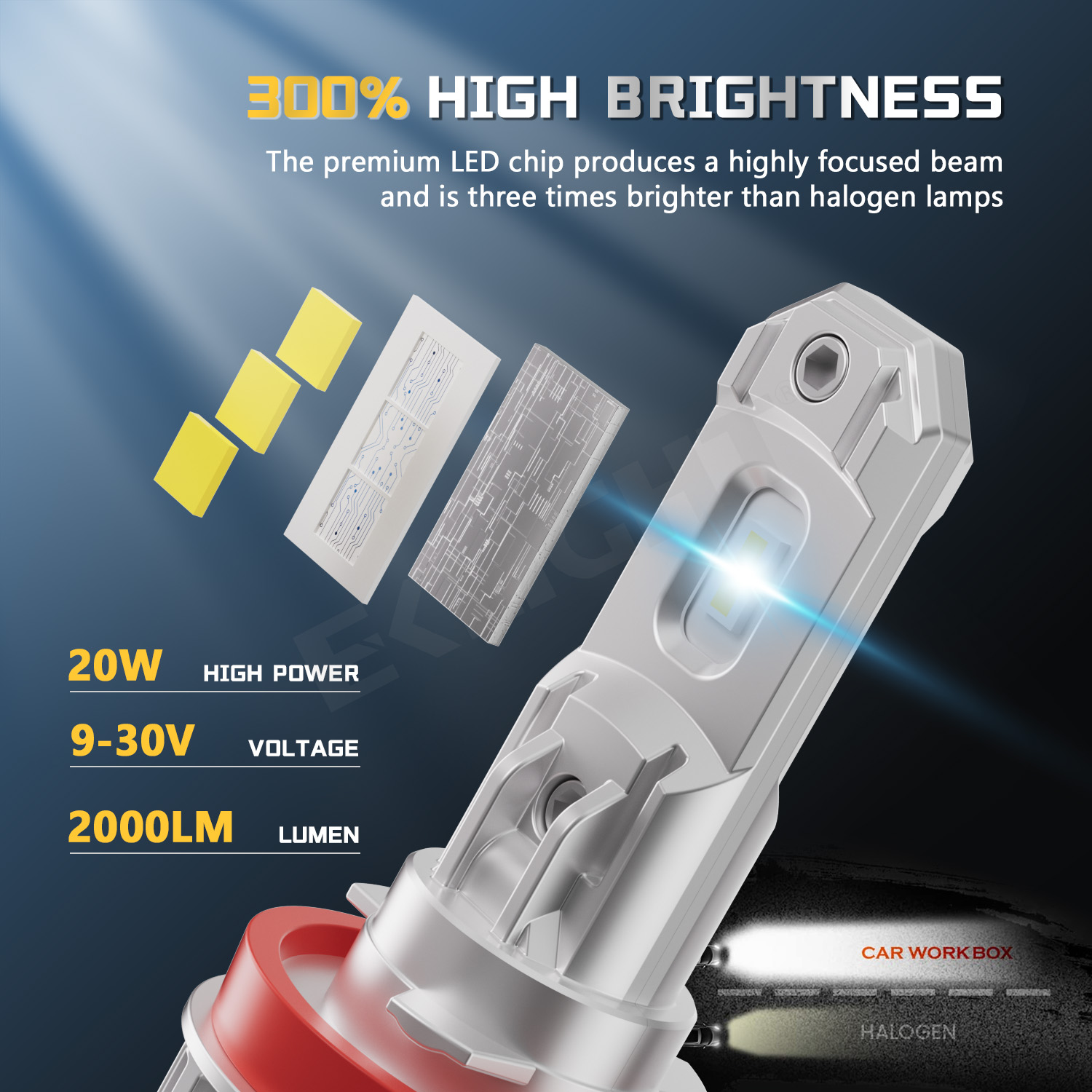 eklight 3SMD 5530 led chip headlamp bulb front light replacements headlight conversion kits h11 all in one manufacturer direct sale