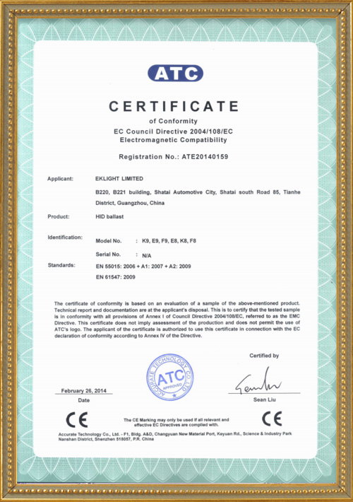 K9 -EMC Certification