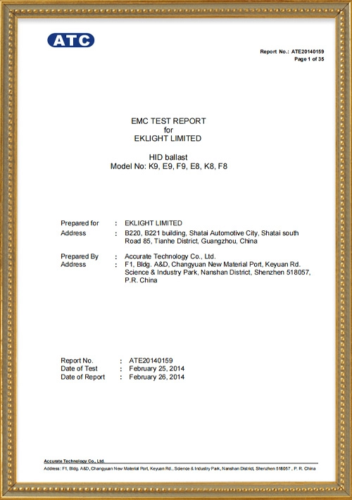 K9-EMC-report - EKLIGHT