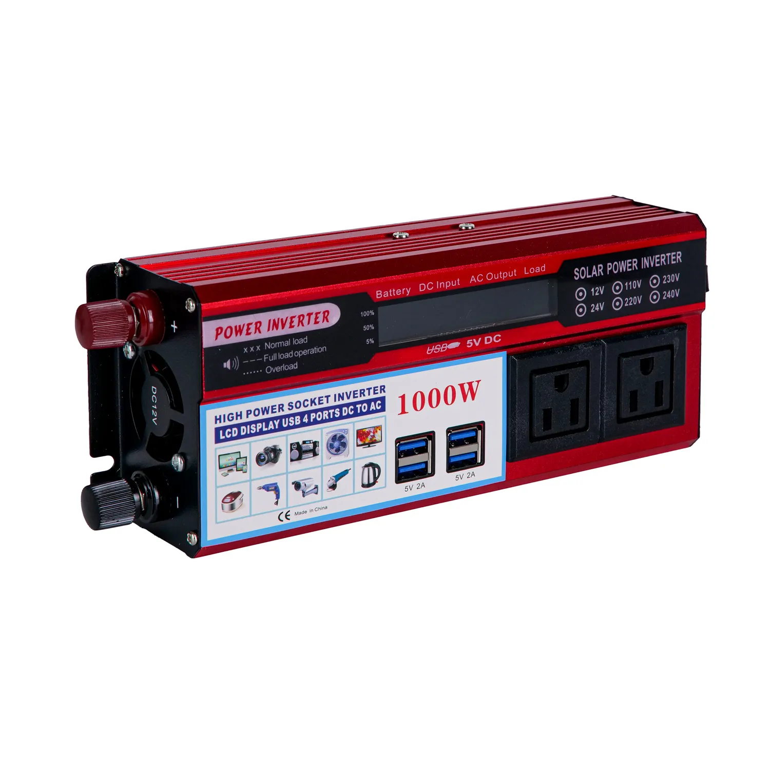 1000W modified sine wave inverter with US sockets (3) - Congsin