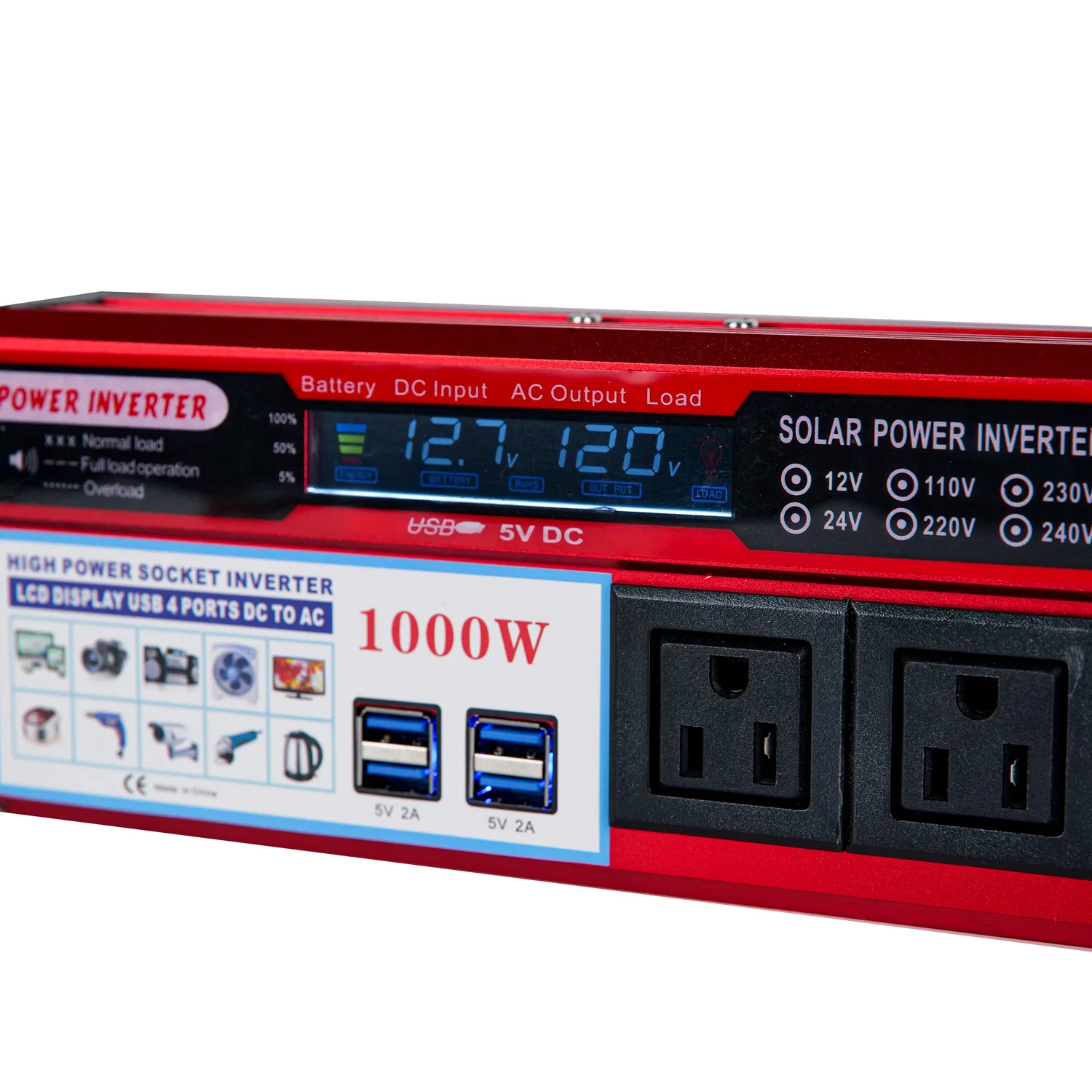 1000W modified sine wave inverter with US sockets (5)