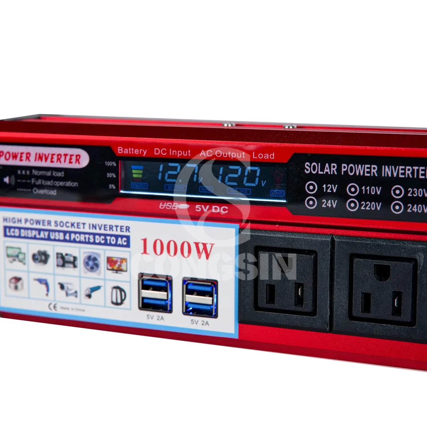 1000W modified sine wave inverter with US sockets (5) - Congsin 1000W modified sine wave inverter with US sockets (5) - Congsin