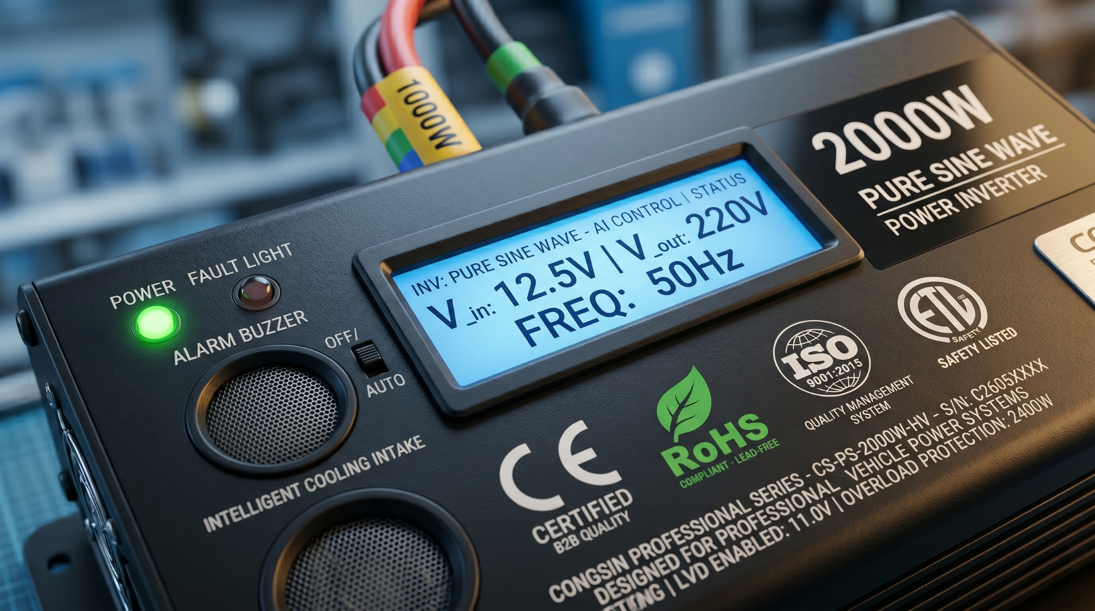 1500W modified sine wave inverter with low voltage disconnect