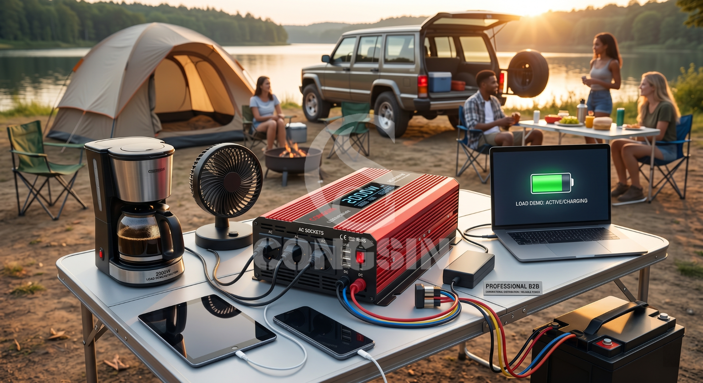 2000W modified sine wave inverter powering multiple appliances 2000W modified sine wave inverter powering multiple appliances