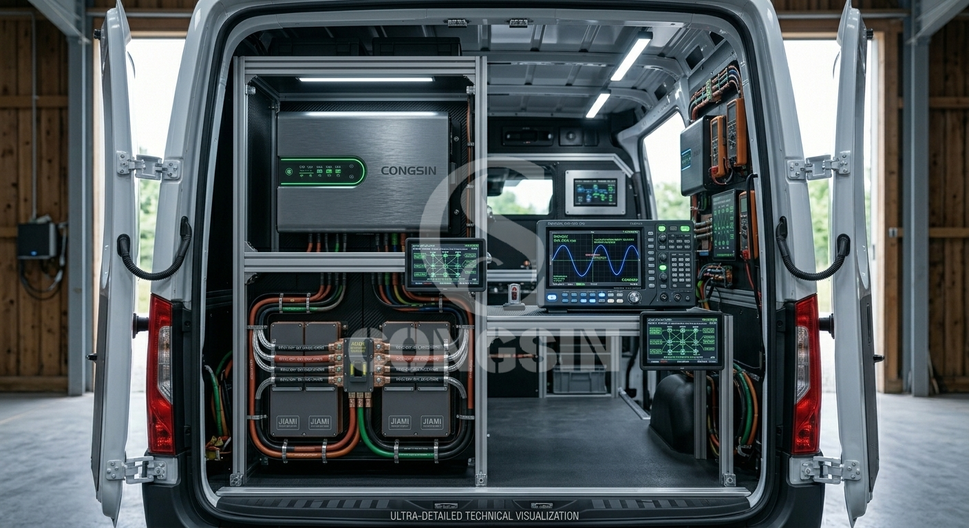 Compact high frequency inverter powering equipment in a telecom fleet vehicle Compact high frequency inverter powering equipment in a telecom fleet vehicle