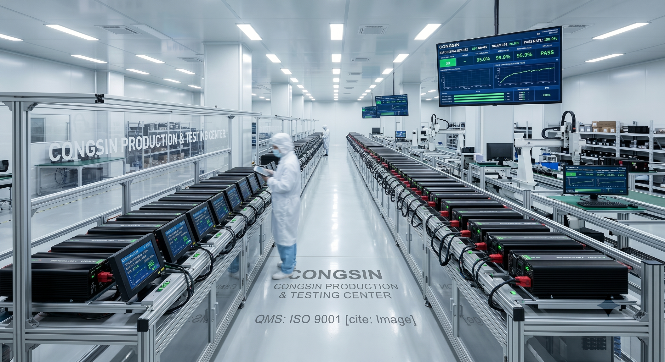CONGSIN OEM solar inverter manufacturing facility and rigorous quality control line