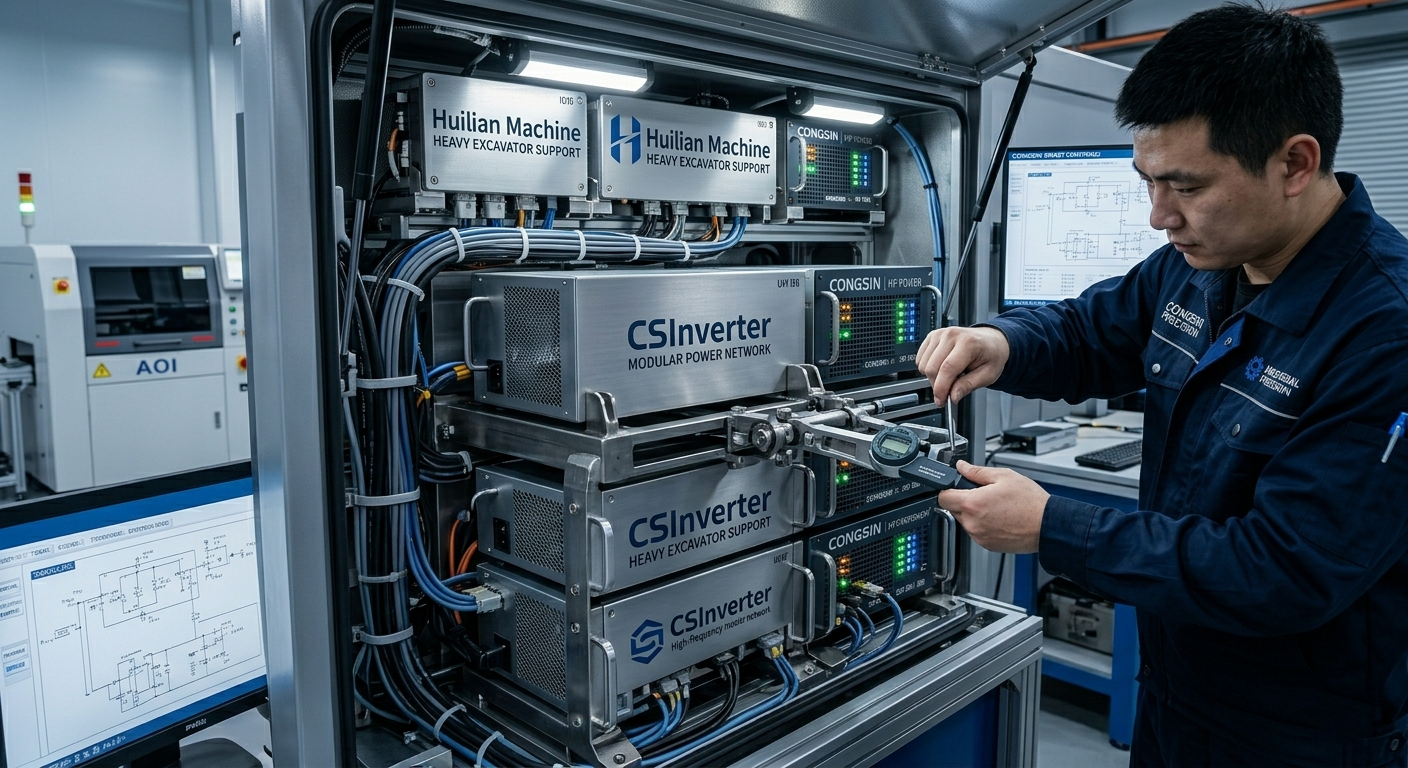 Custom automotive power inverters integrated into a heavy-duty commercial vehicle chassis