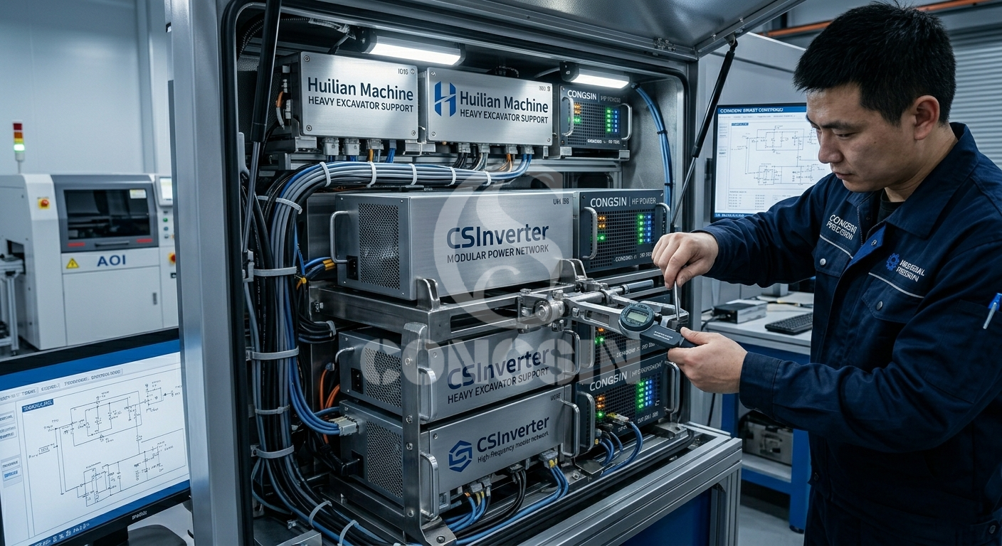 Custom automotive power inverters integrated into a heavy-duty commercial vehicle chassis Custom automotive power inverters integrated into a heavy-duty commercial vehicle chassis