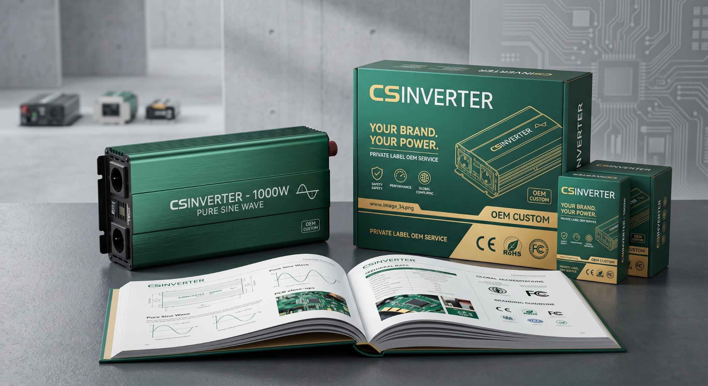 Customized inverter housing and packaging for OEM private label brands
