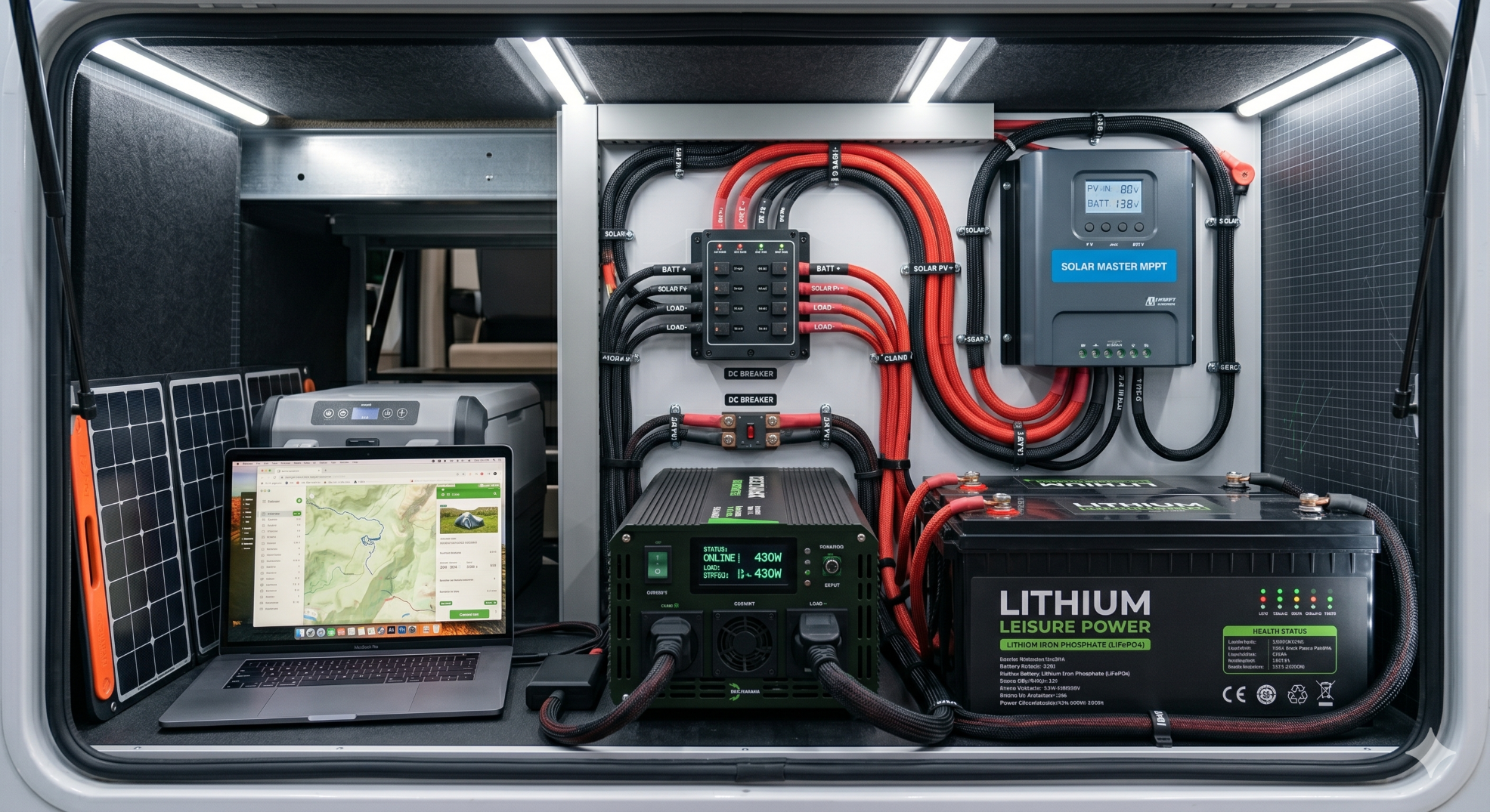DIY off grid solar inverter and battery setup for RV