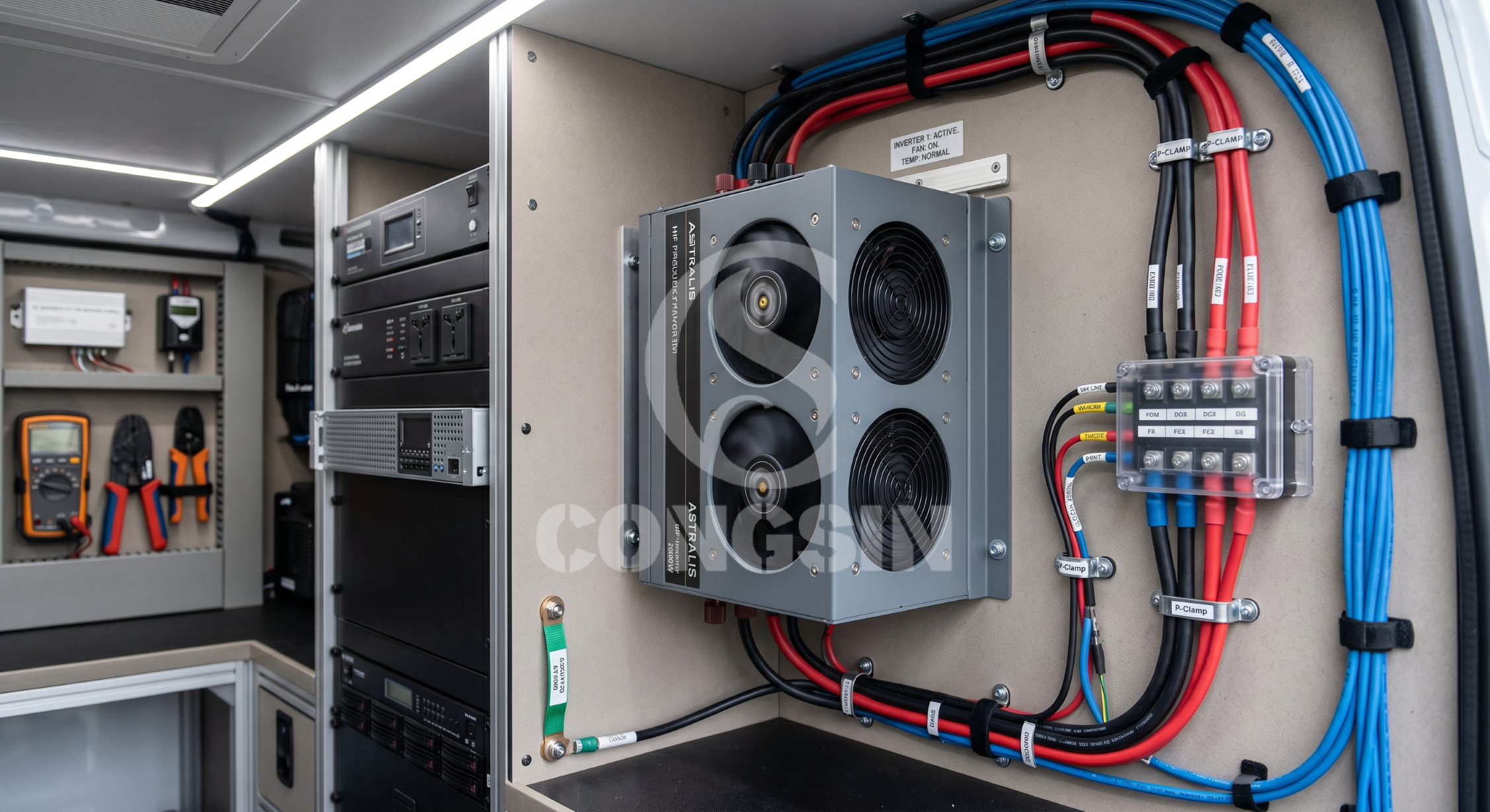 High frequency power inverter for truck and telecom fleet High frequency power inverter for truck and telecom fleet