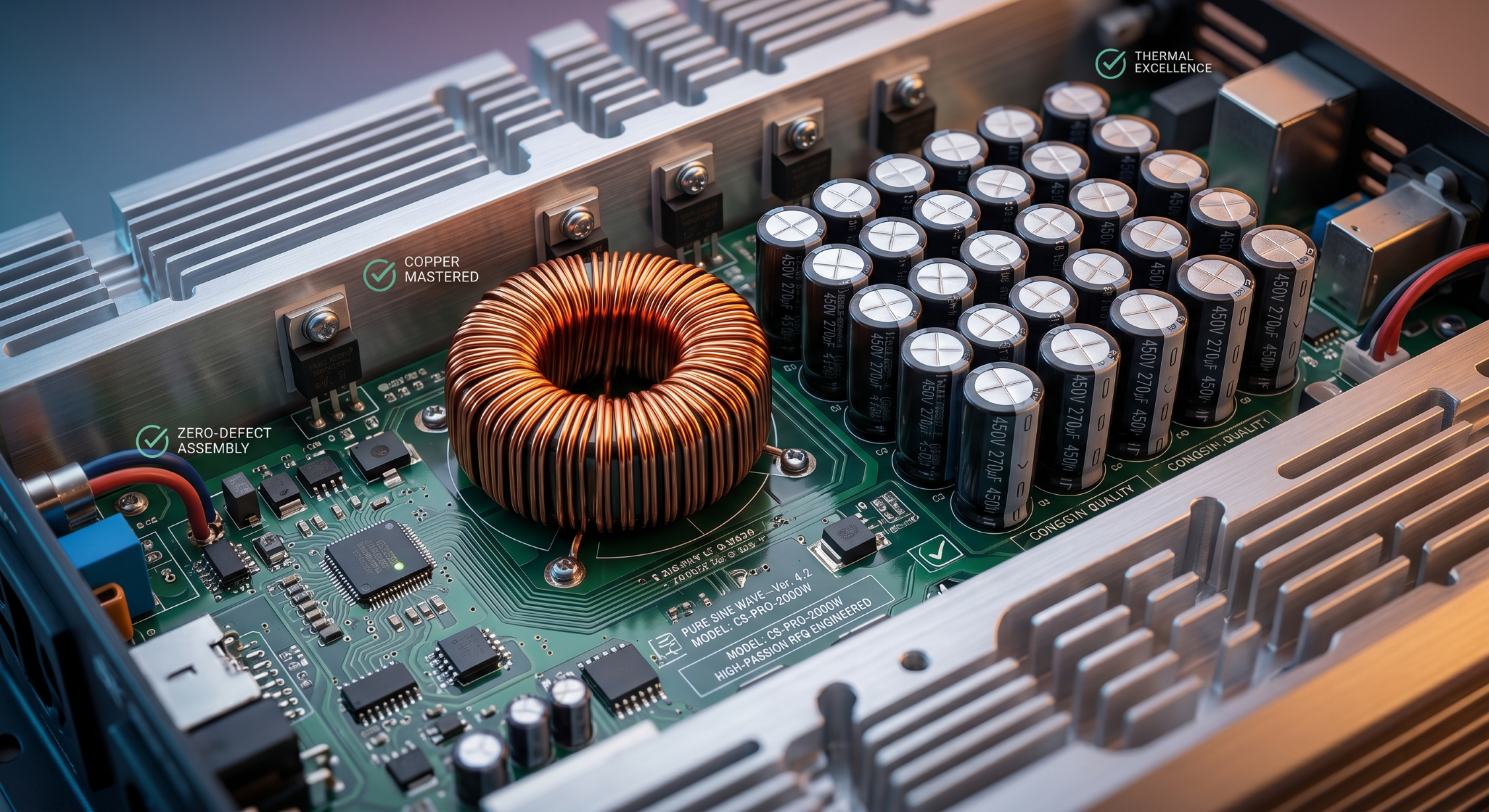 High-quality car inverter circuit board with high-frequency transformers