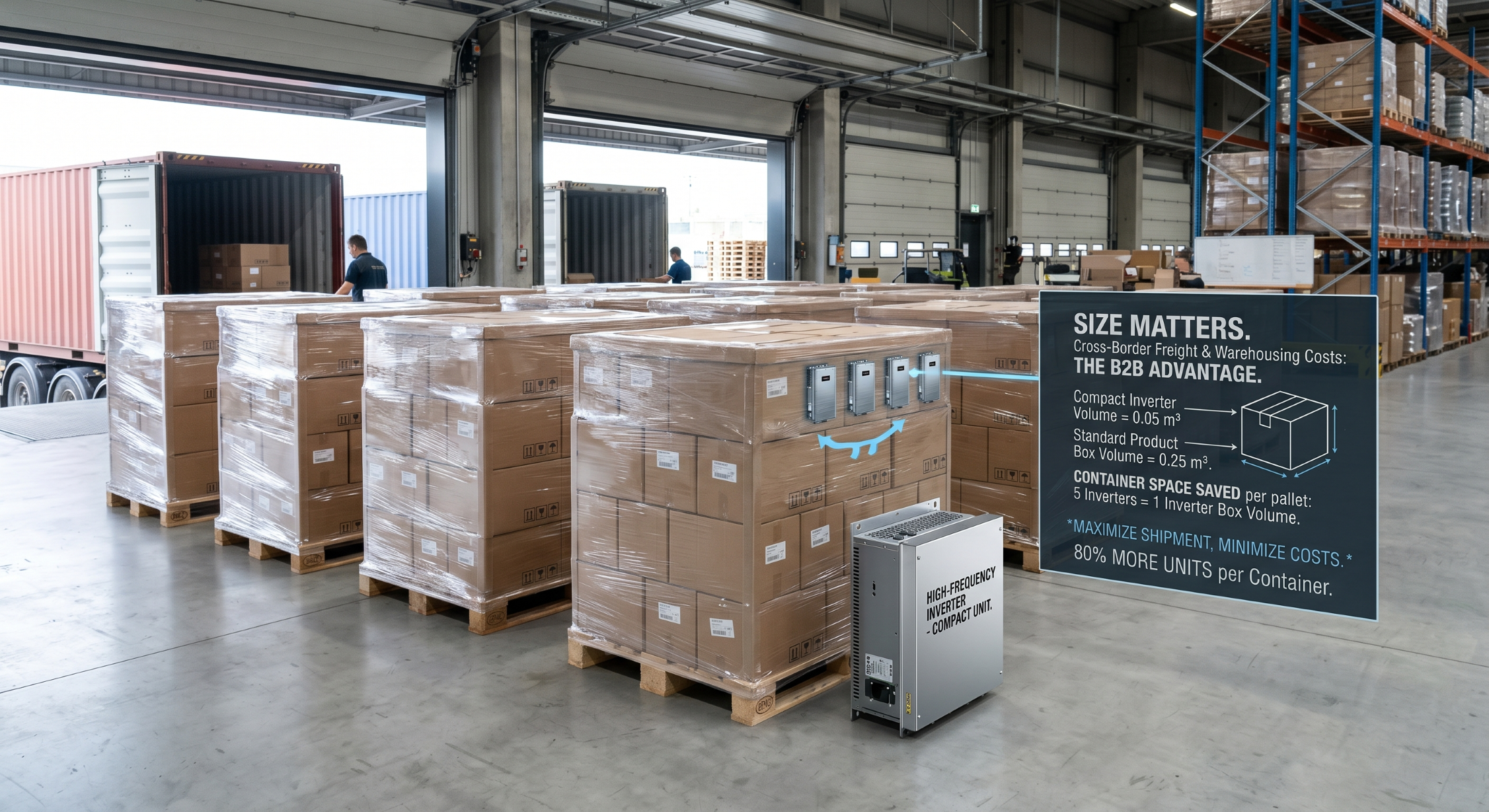 Lightweight high frequency inverters for bulk shipping