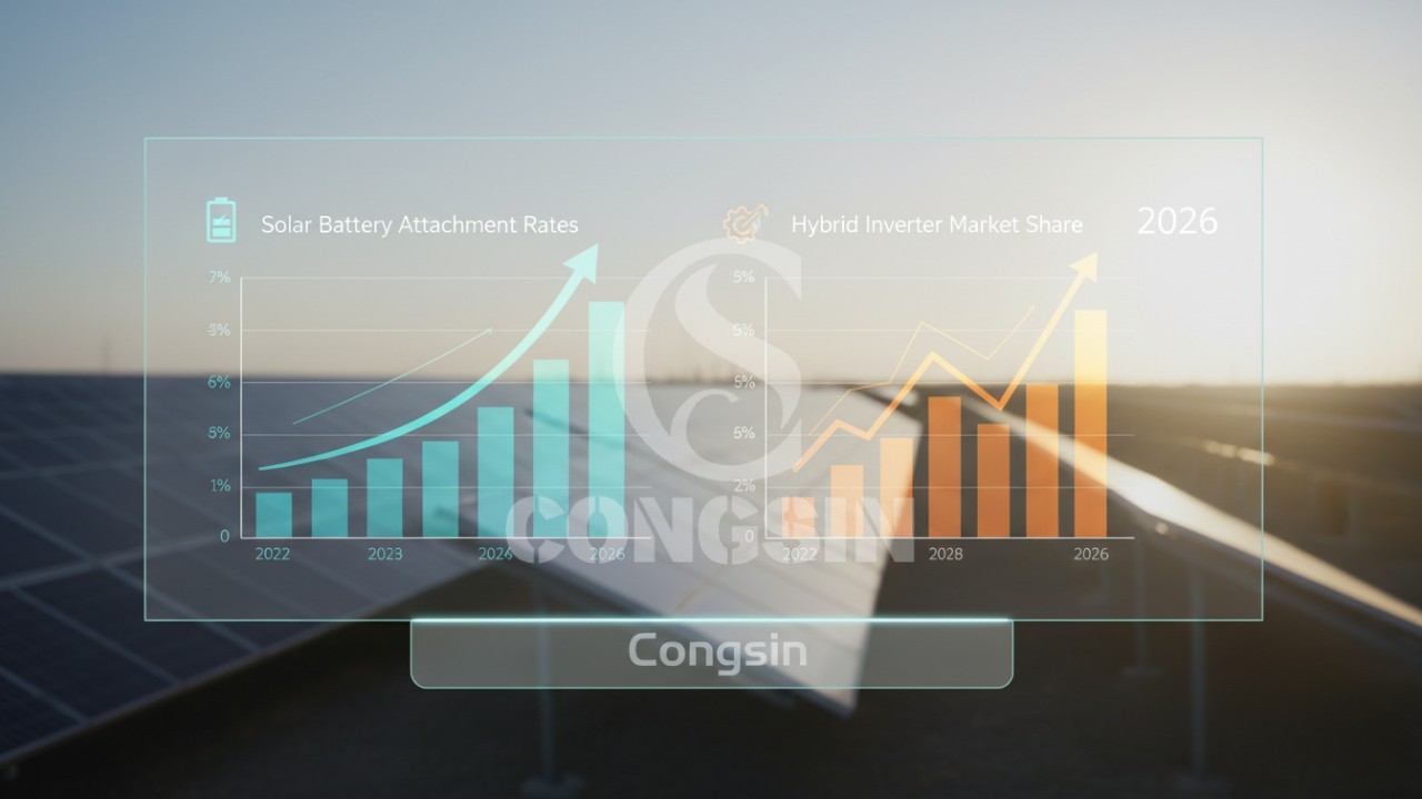 Market growth chart for hybrid solar inverters and battery storage through 2026