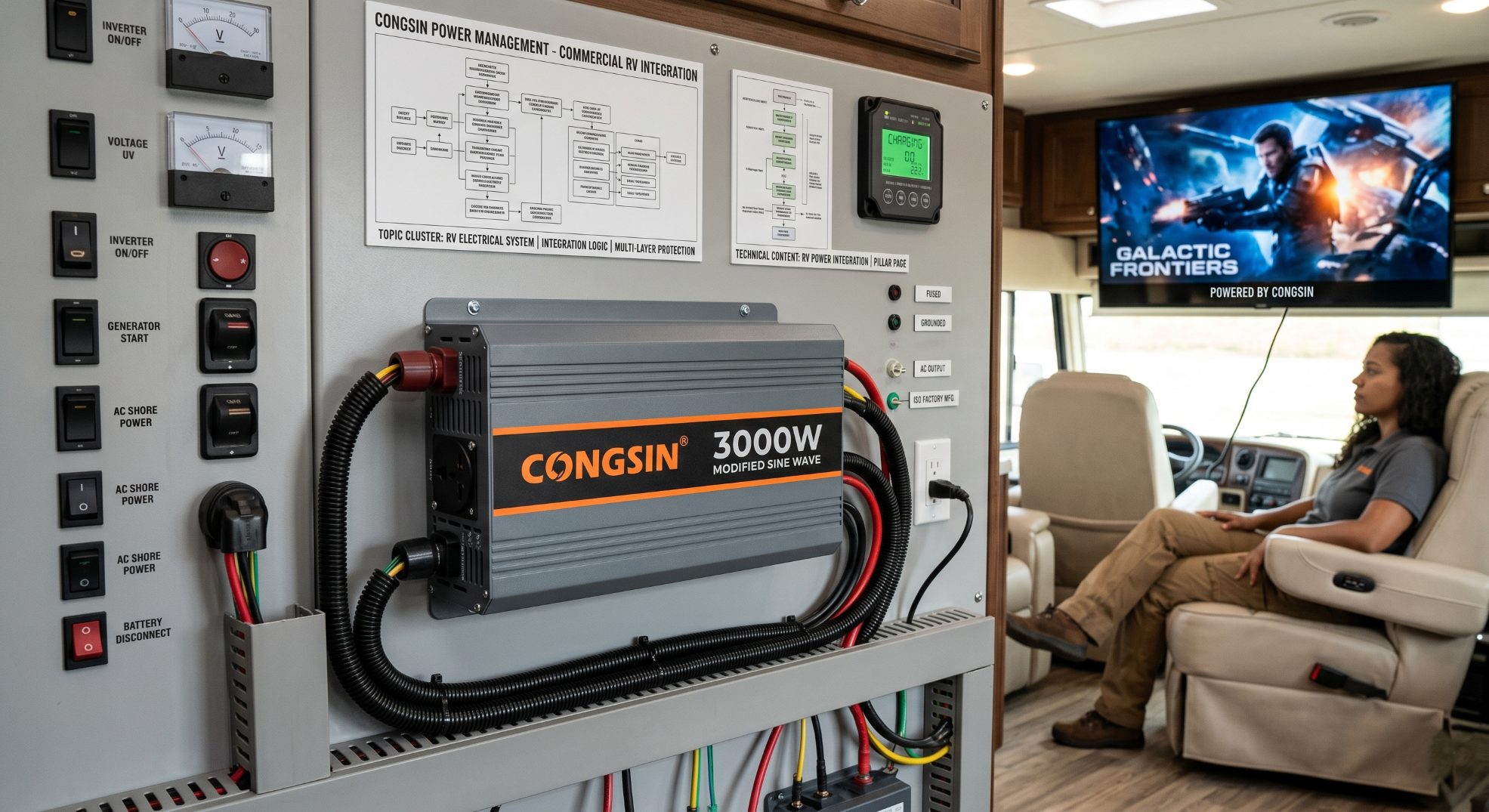 Modified sine wave inverter installed in commercial RV build