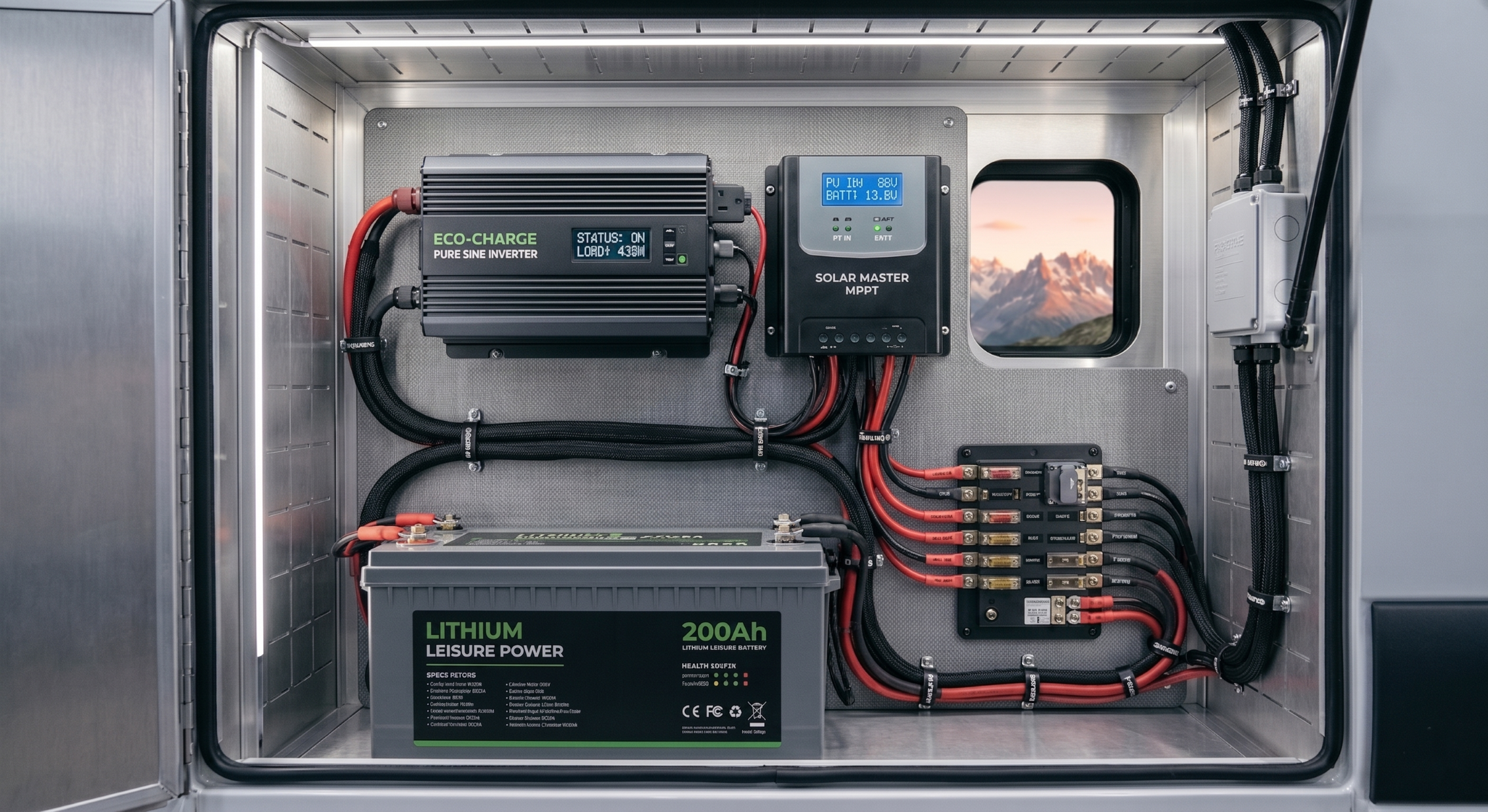 Off grid solar setup with high frequency inverter for vanlife
