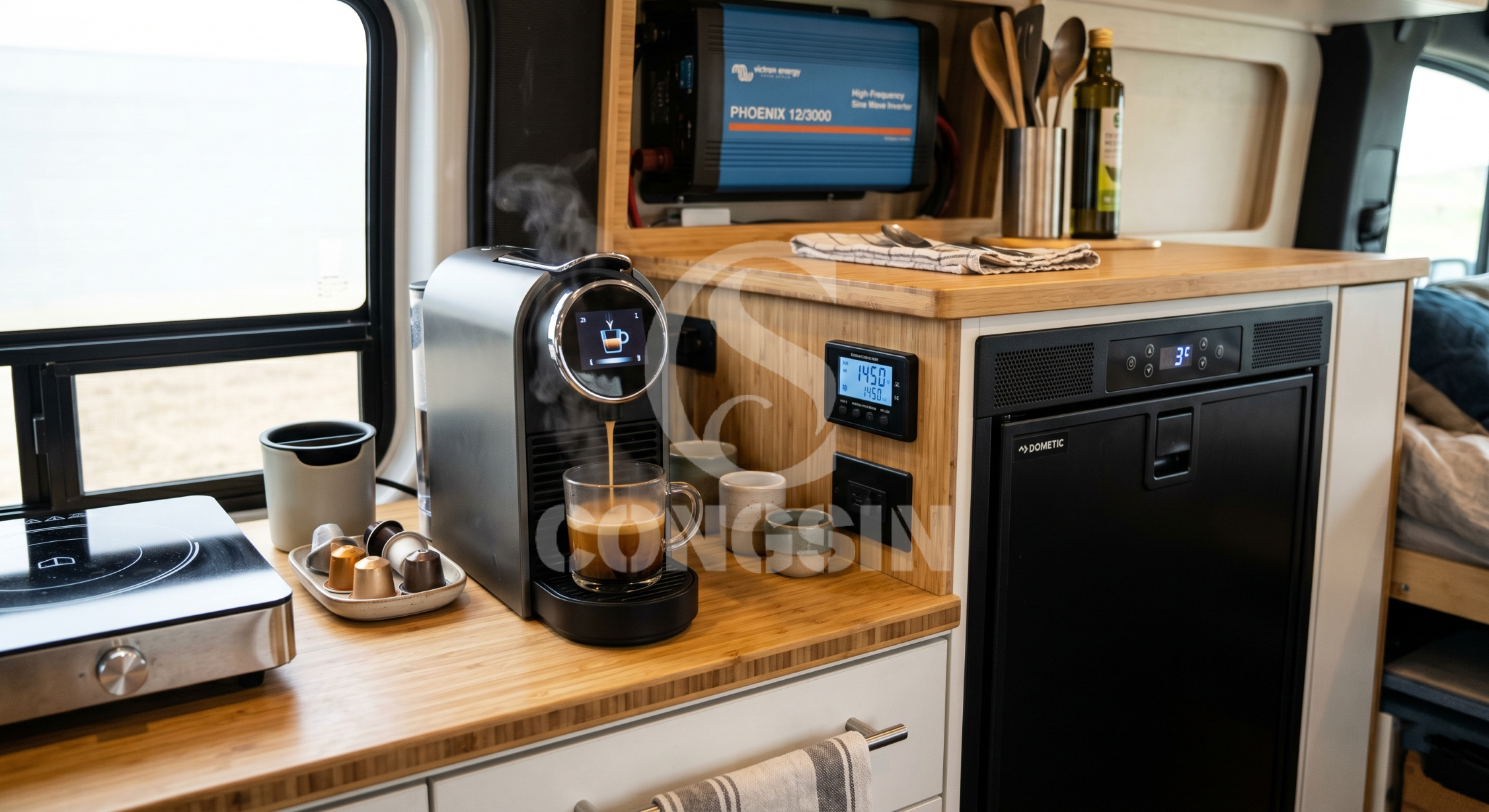 Powering RV kitchen appliances like coffee makers with a compact power inverter Powering RV kitchen appliances like coffee makers with a compact power inverter